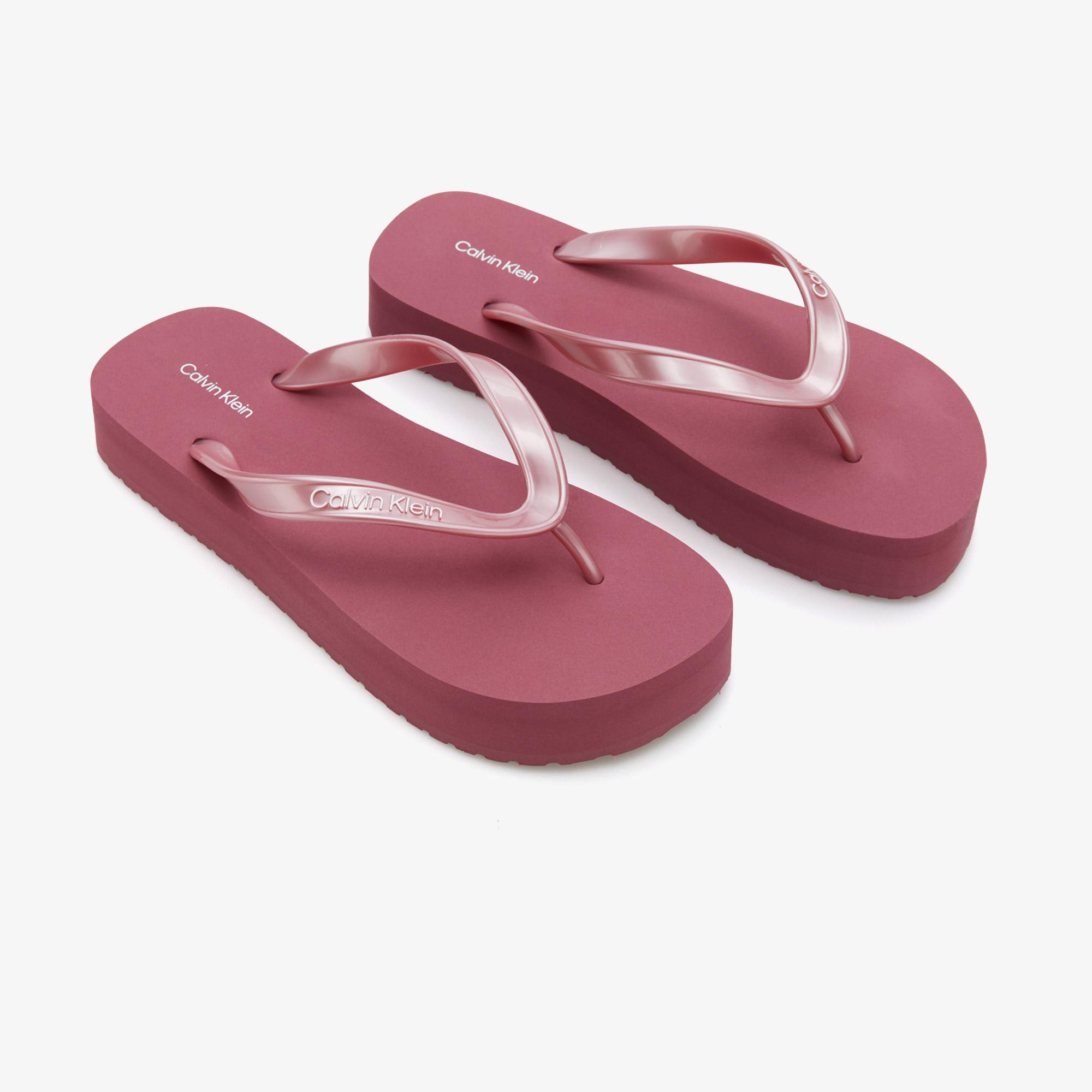 Calvin Klein Flatform Flip Flop Kadın Mor Terlik