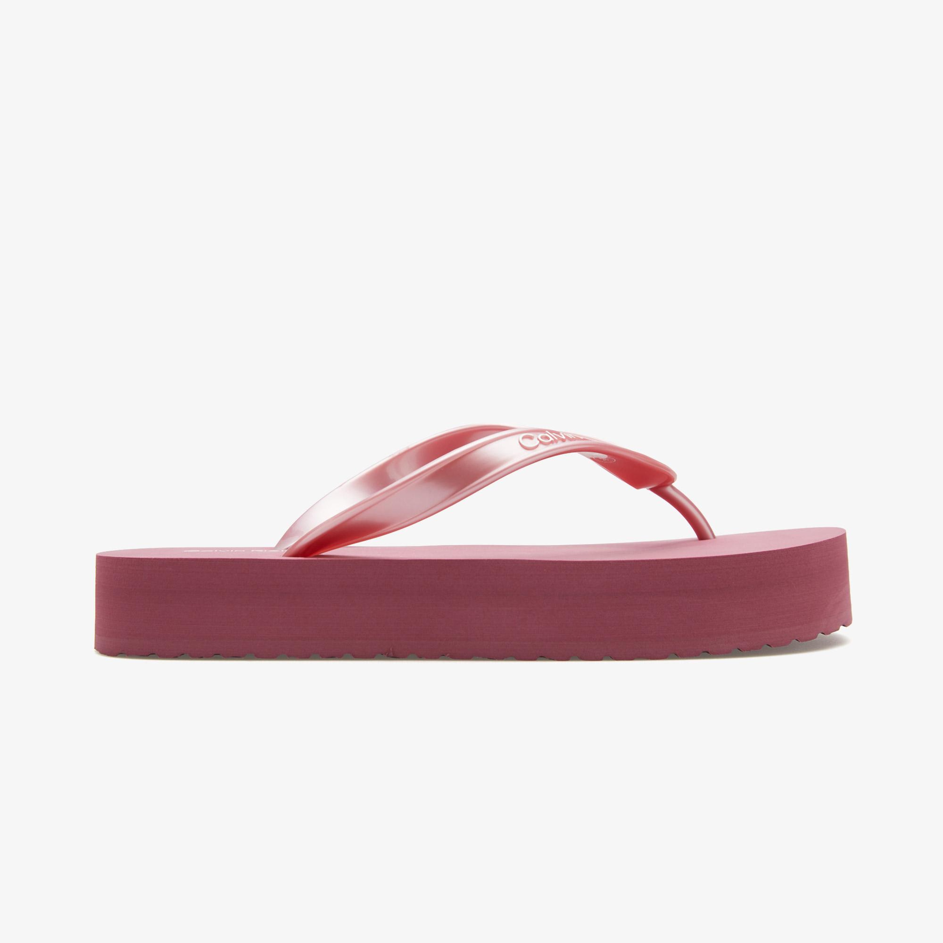 Calvin Klein Flatform Flip Flop Kadın Mor Terlik