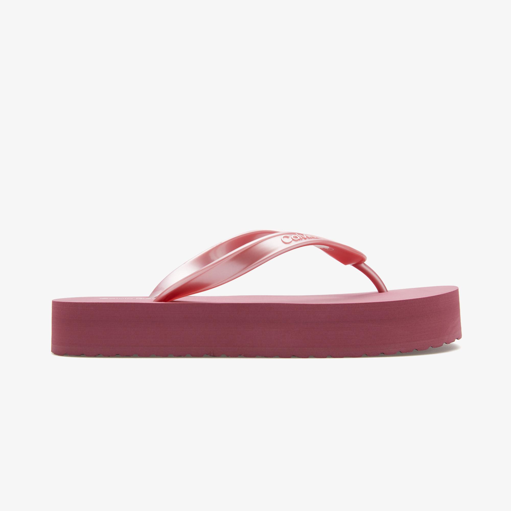 Calvin Klein Flatform Flip Flop Kadın Mor Terlik