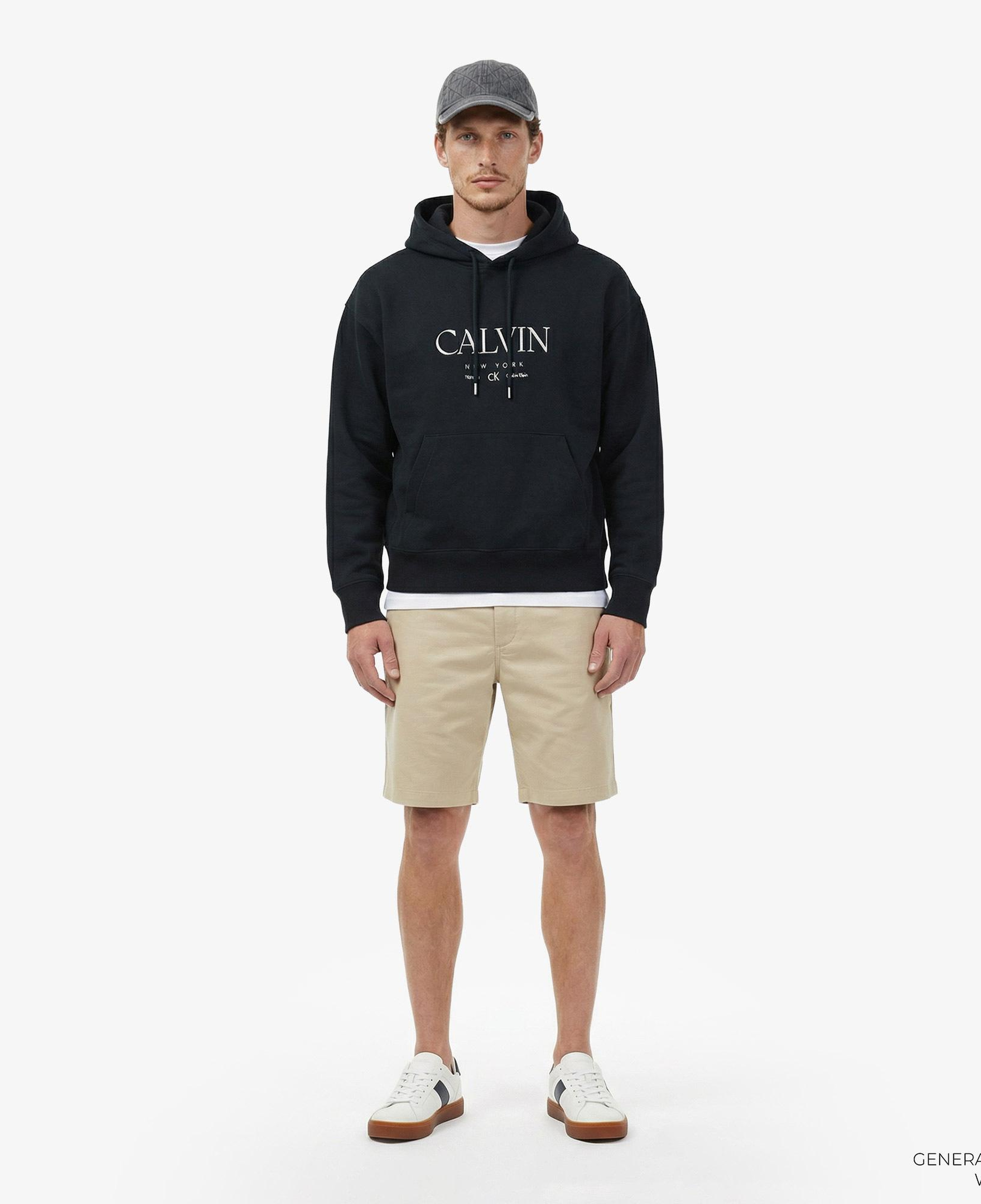 Calvin Klein Premium Fleece Graphic Erkek Mavi Sweatshirt