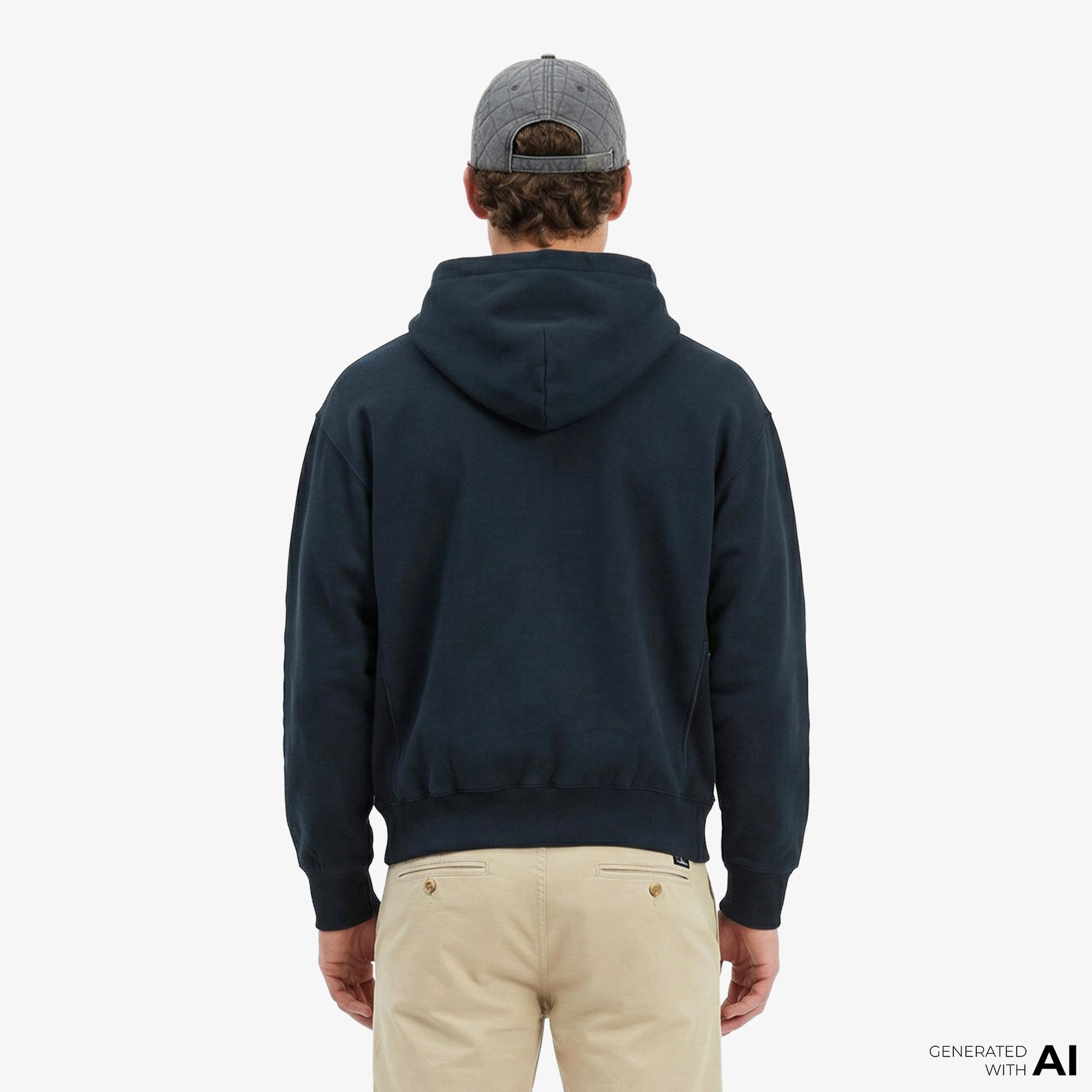 Calvin Klein Premium Fleece Graphic Erkek Mavi Sweatshirt