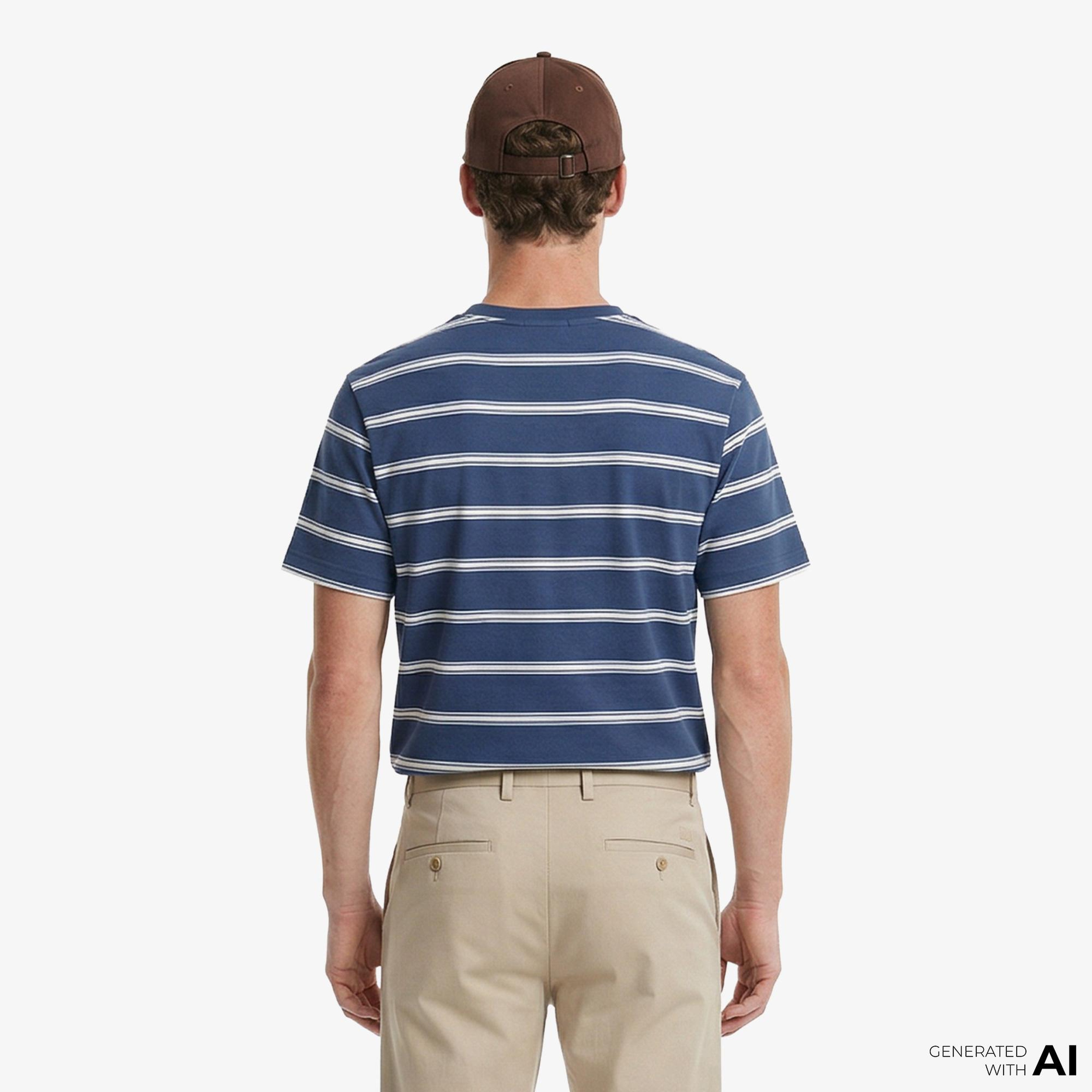Calvin Klein Easy Stripe Crewnk Erkek Mavi T-Shirt