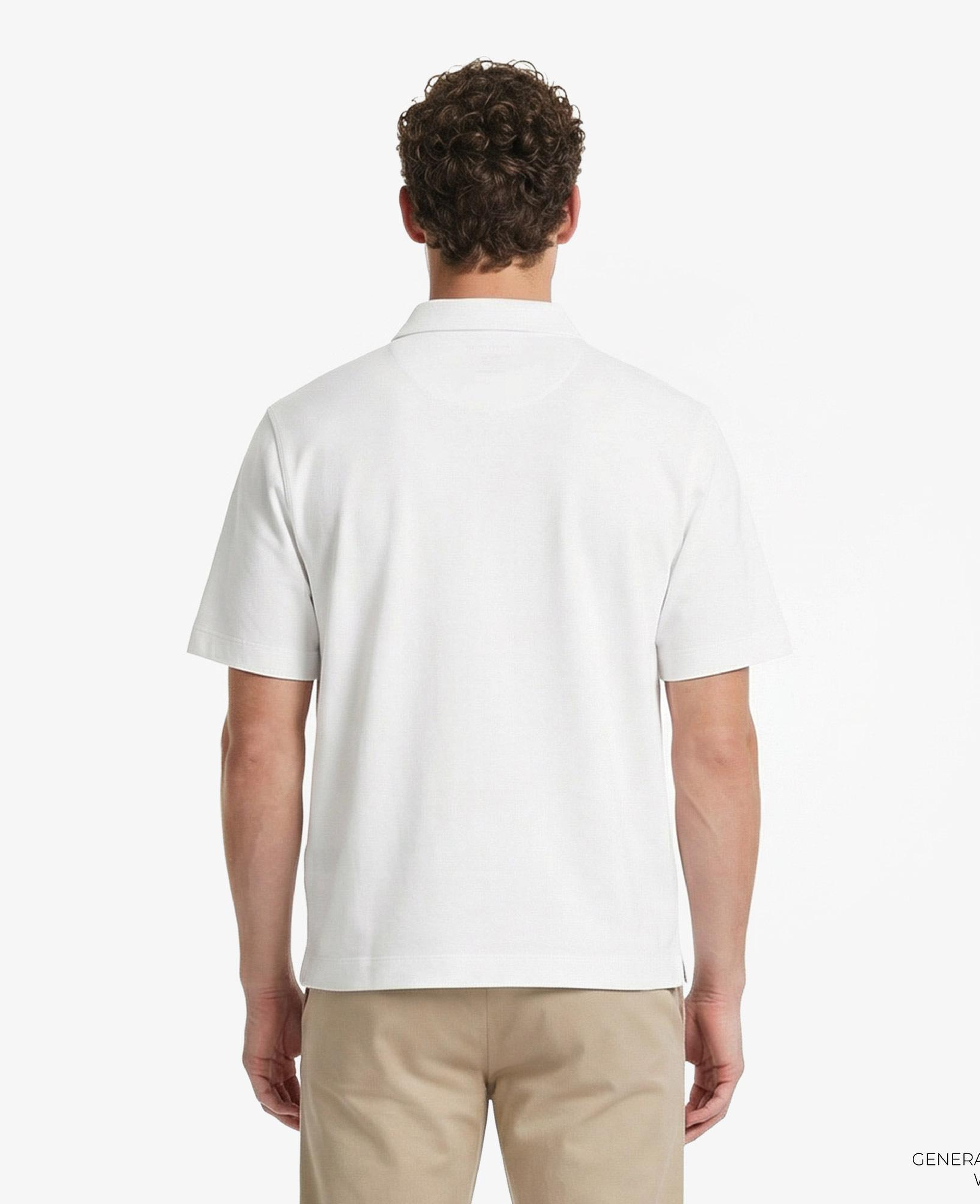Calvin Klein Cooling Pique Embossed Erkek Beyaz Polo