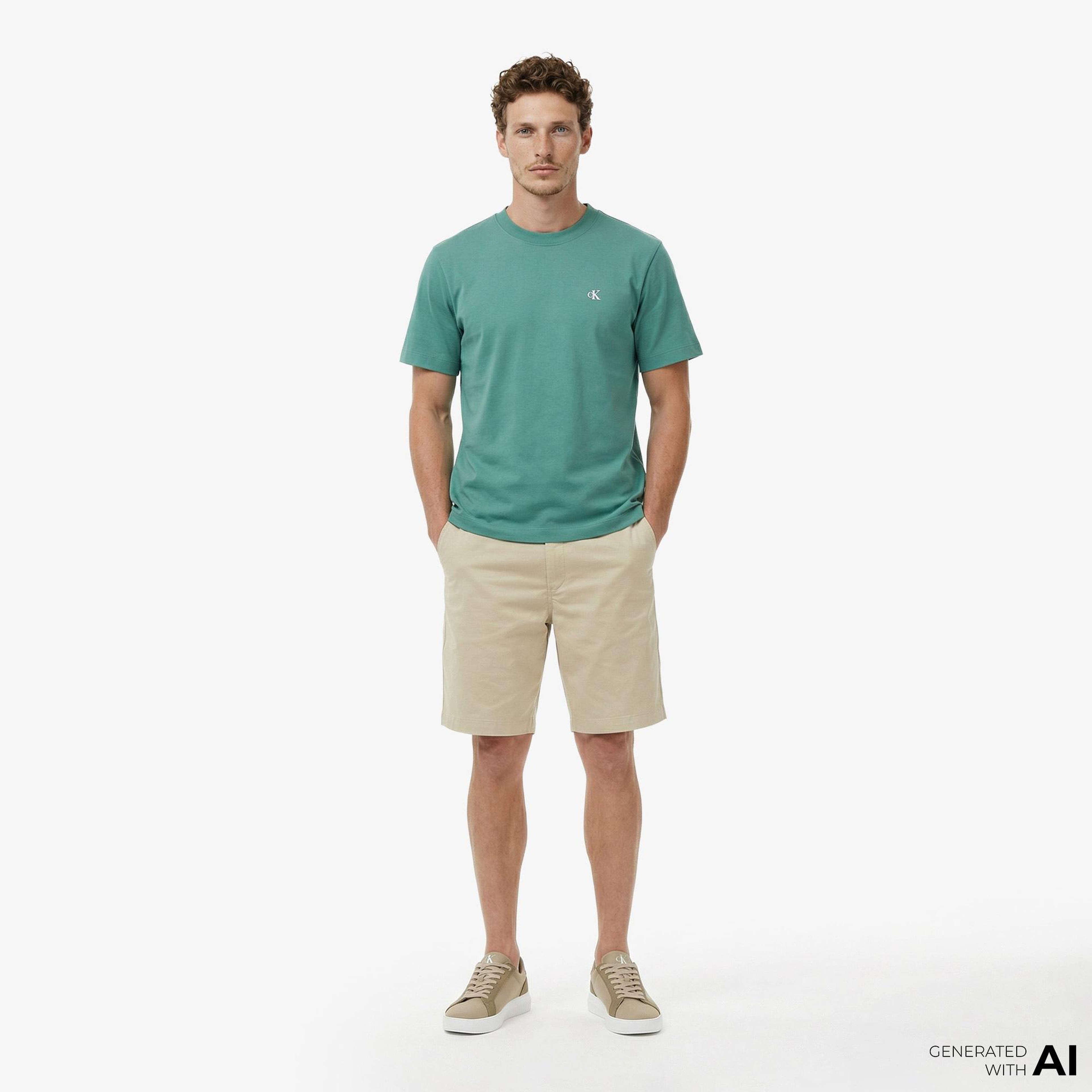 Calvin Klein Easy Monogram Erkek Yeşil T-Shirt