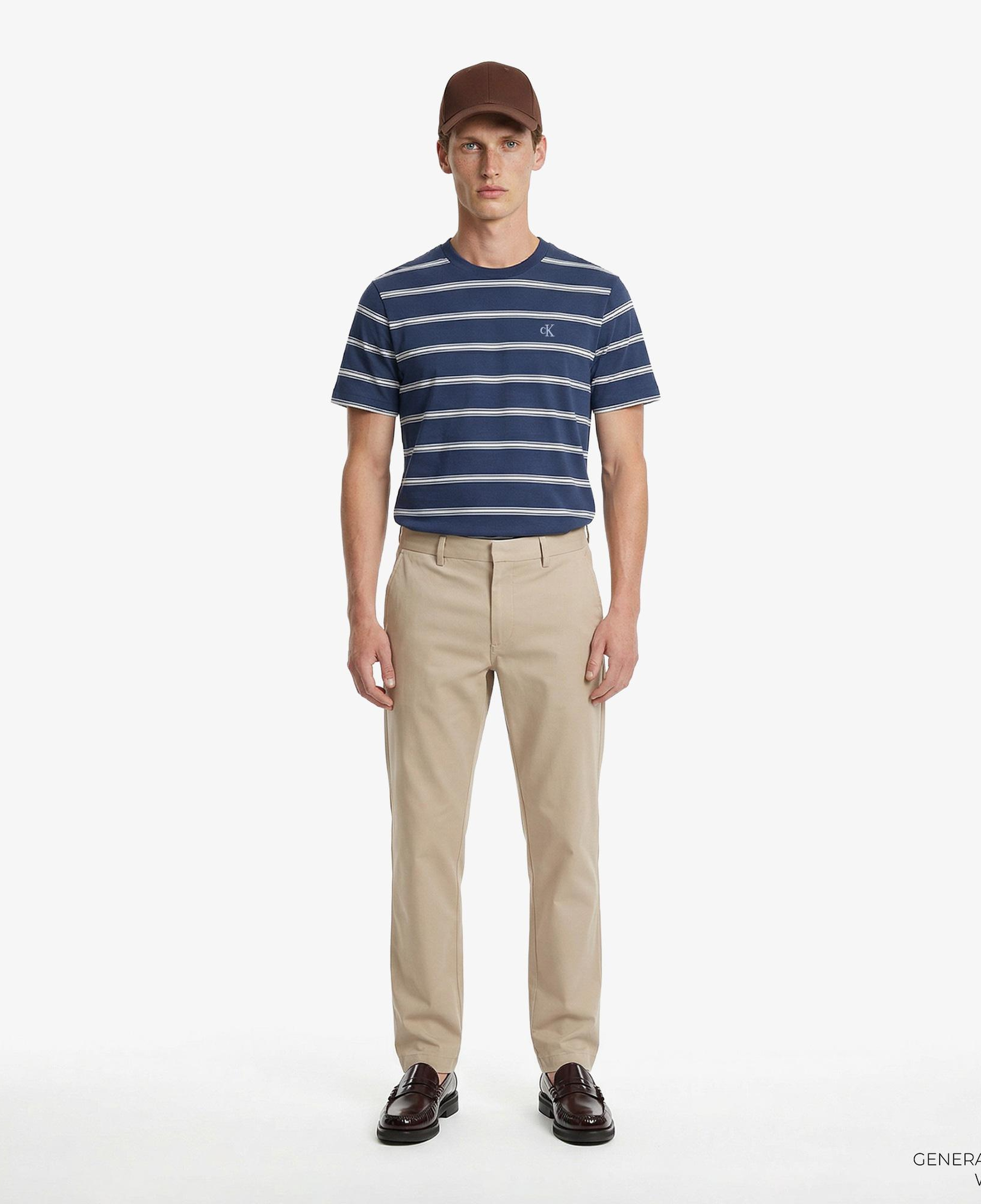 Calvin Klein Easy Stripe Crewnk Erkek Mavi T-Shirt