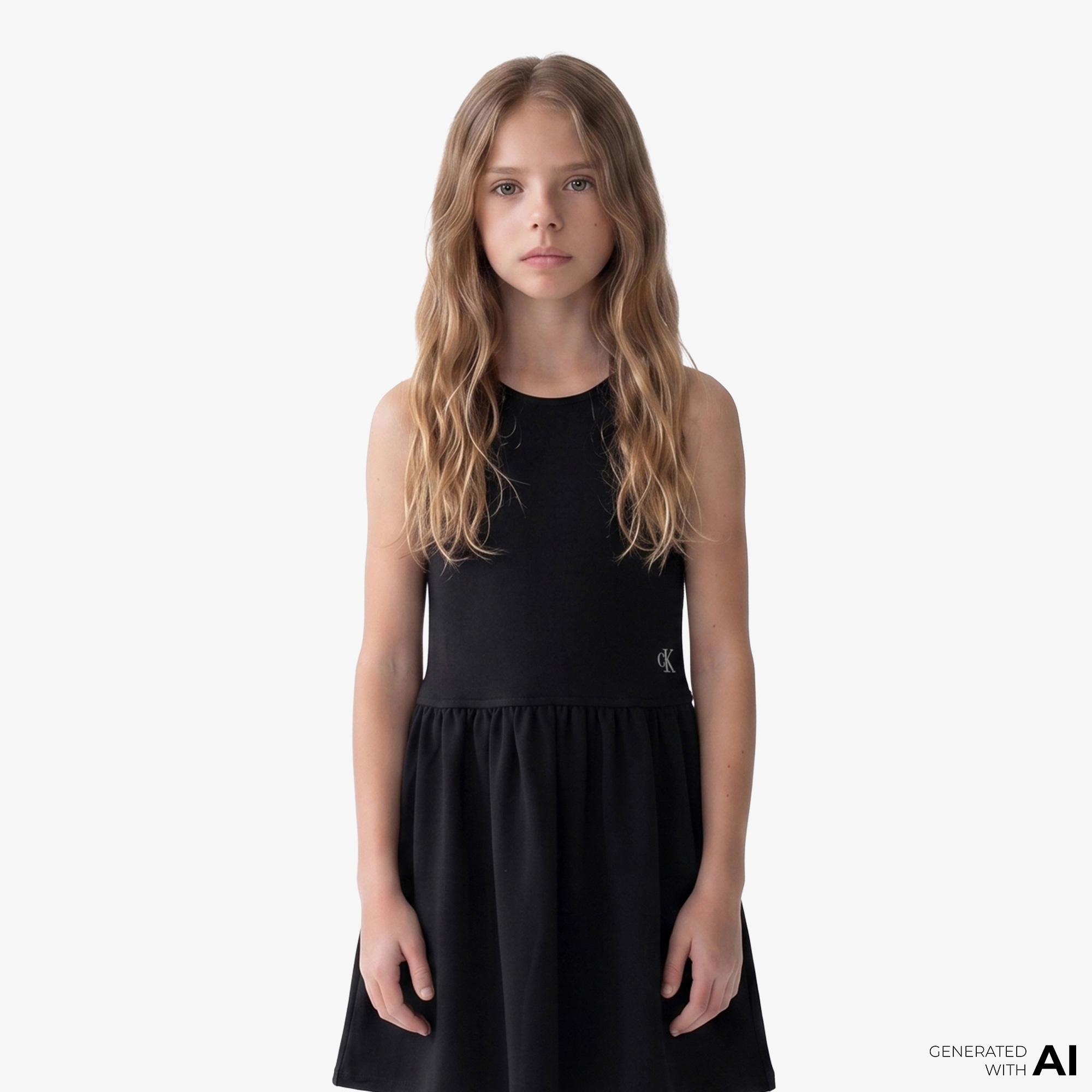Calvin Klein Punto Tank Dress Çocuk Siyah Elbise