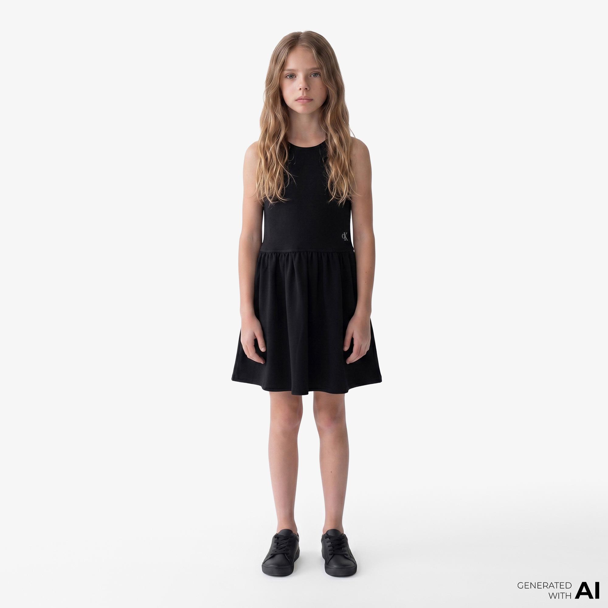 Calvin Klein Punto Tank Dress Çocuk Siyah Elbise