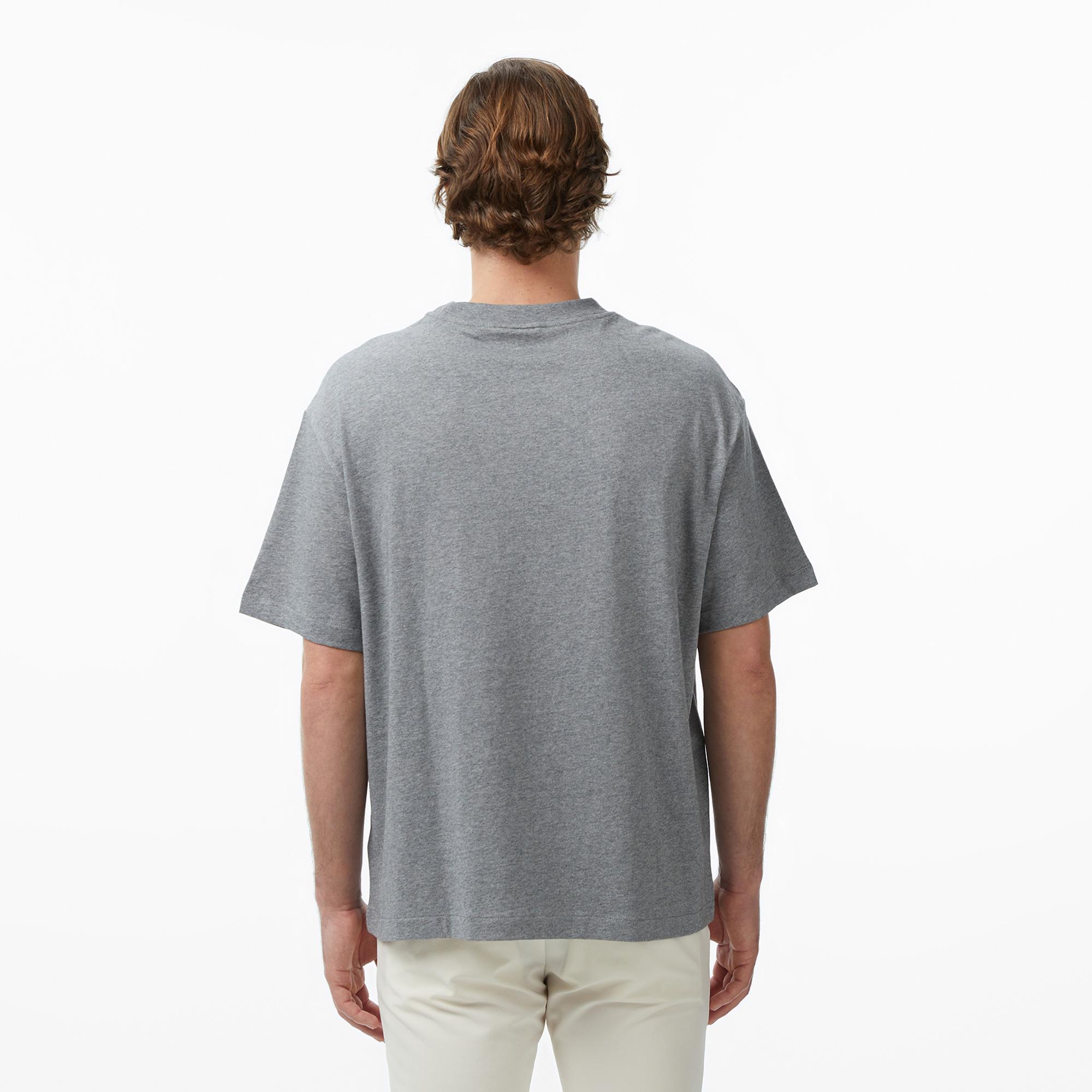 Calvin Klein Relaxed Standard Logo Crewnk  Erkek Gri T-Shirt