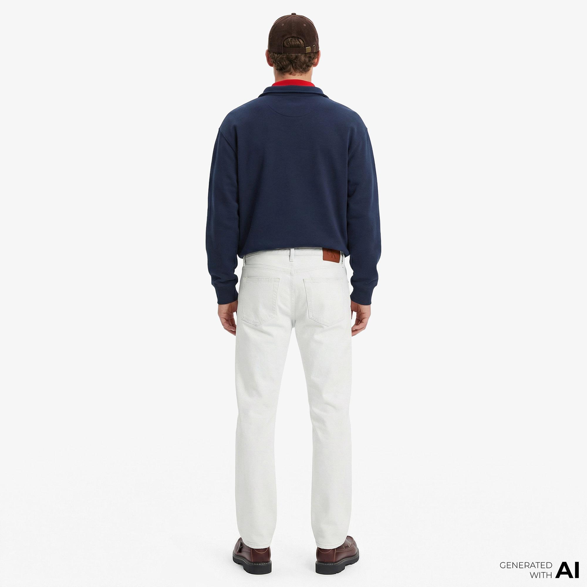Calvin Klein 90S Straight Bleachout 205 Erkek Mavi Jean