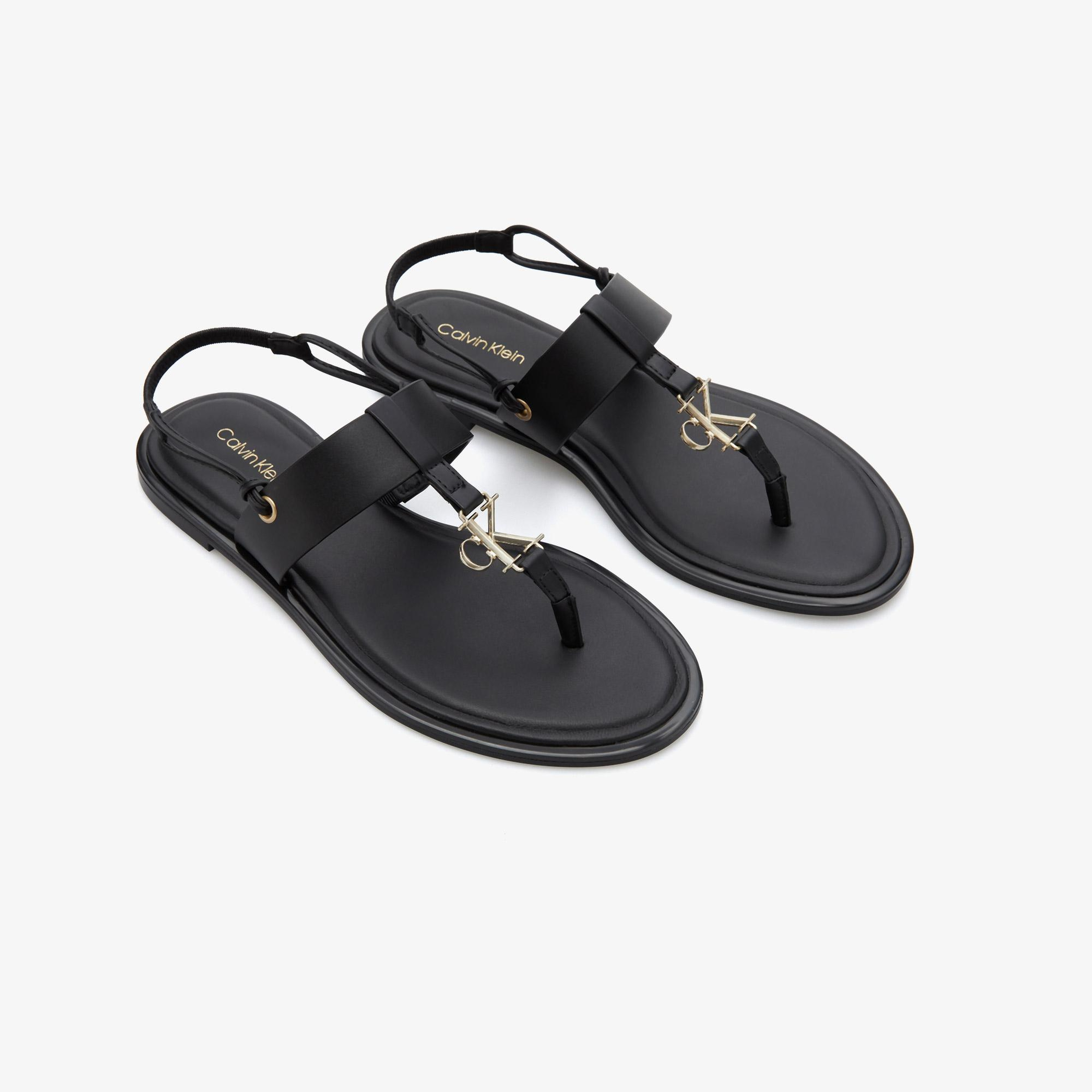 Calvin Klein Round Flat Kadın Siyah Sandalet