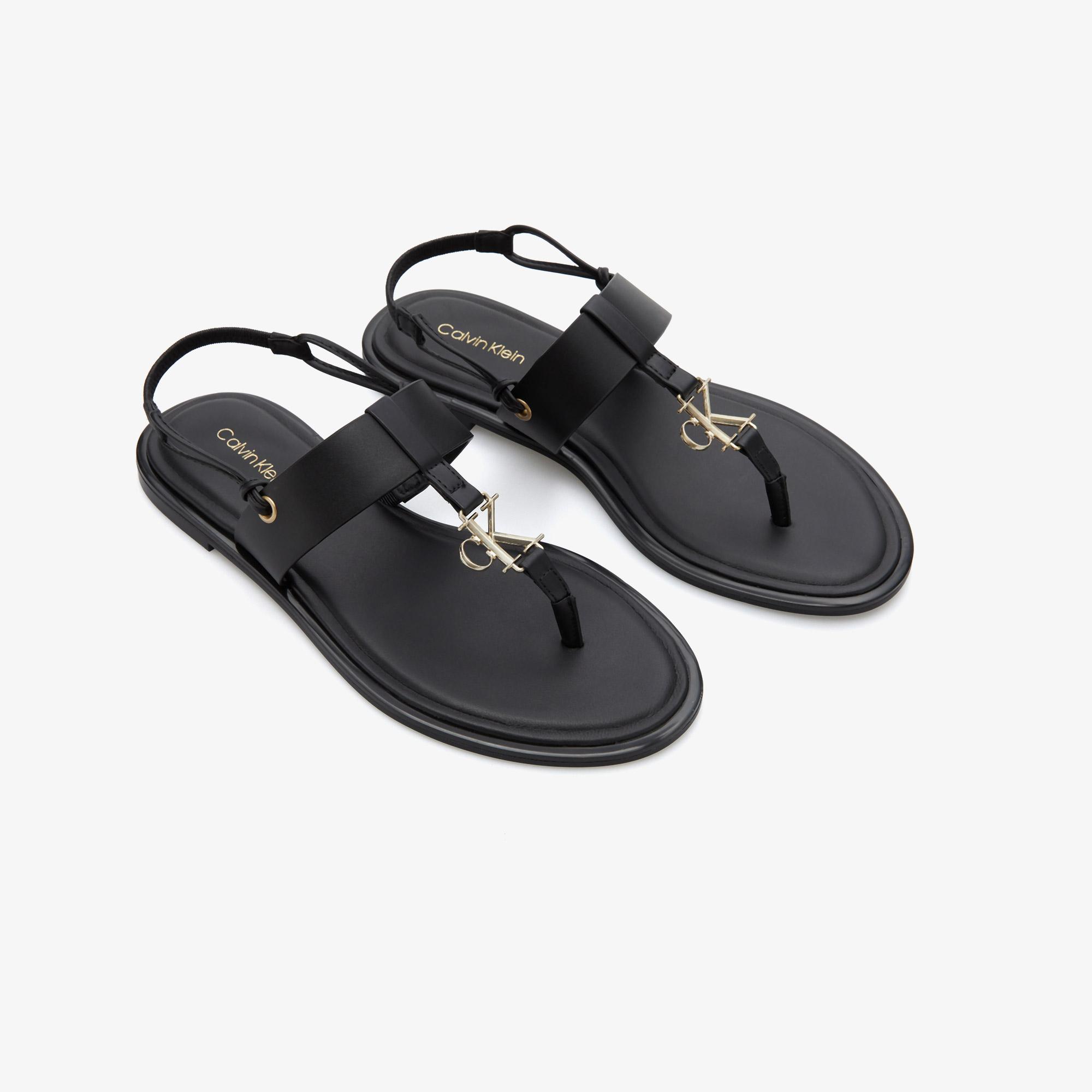 Calvin Klein Round Flat Kadın Siyah Sandalet