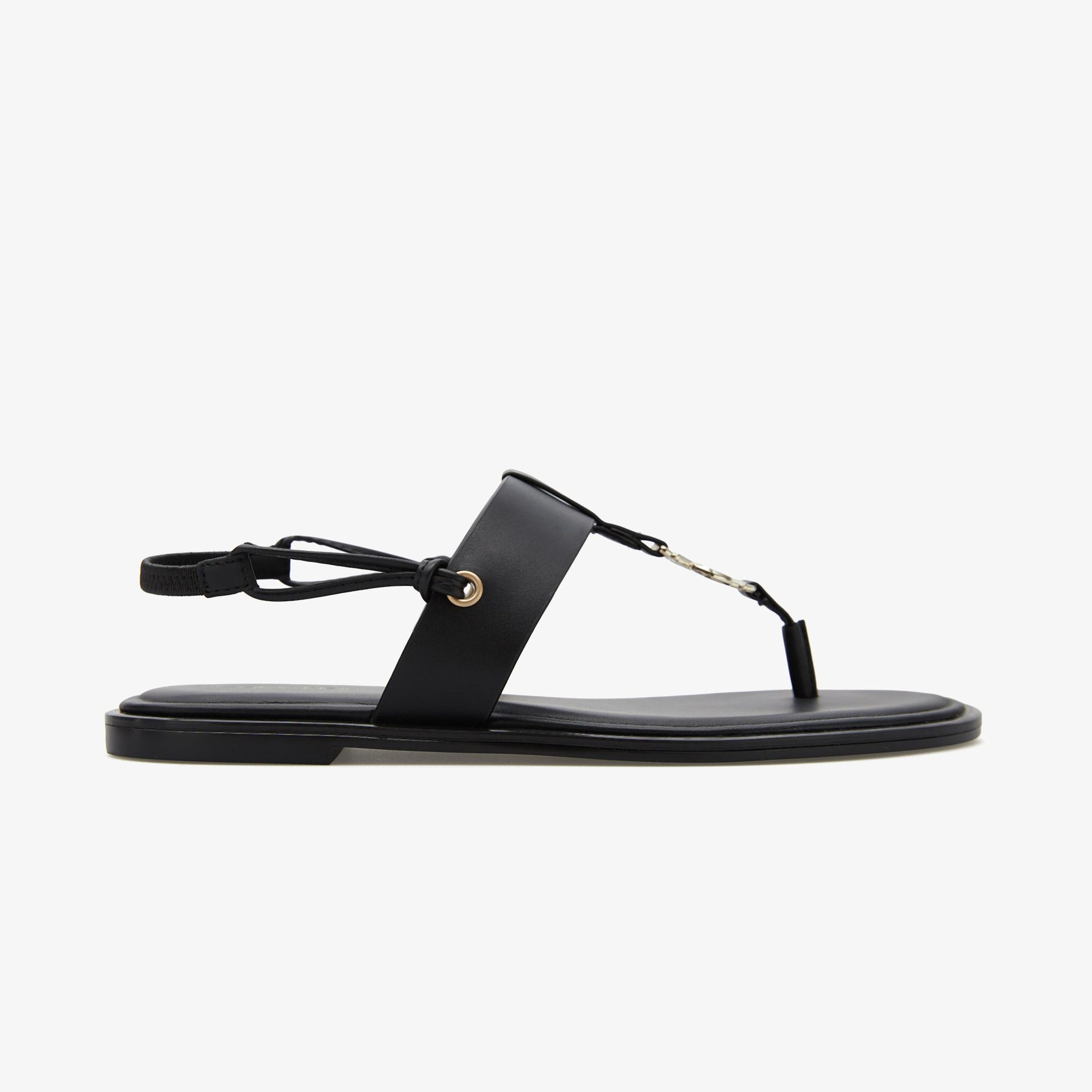 Calvin Klein Round Flat Kadın Siyah Sandalet