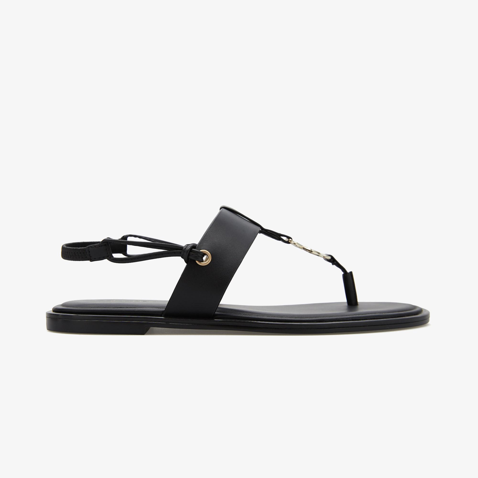 Calvin Klein Round Flat Kadın Siyah Sandalet