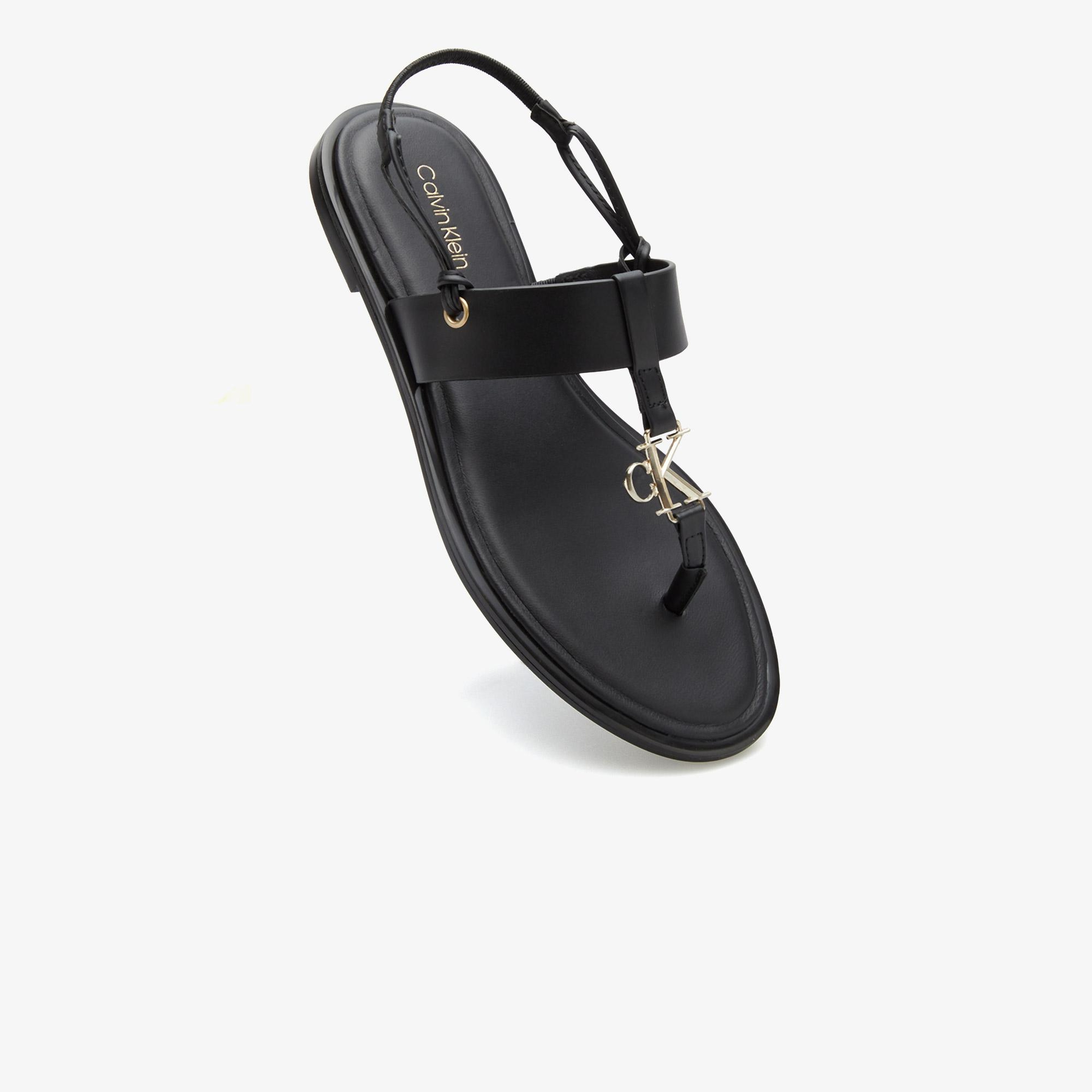 Calvin Klein Round Flat Kadın Siyah Sandalet