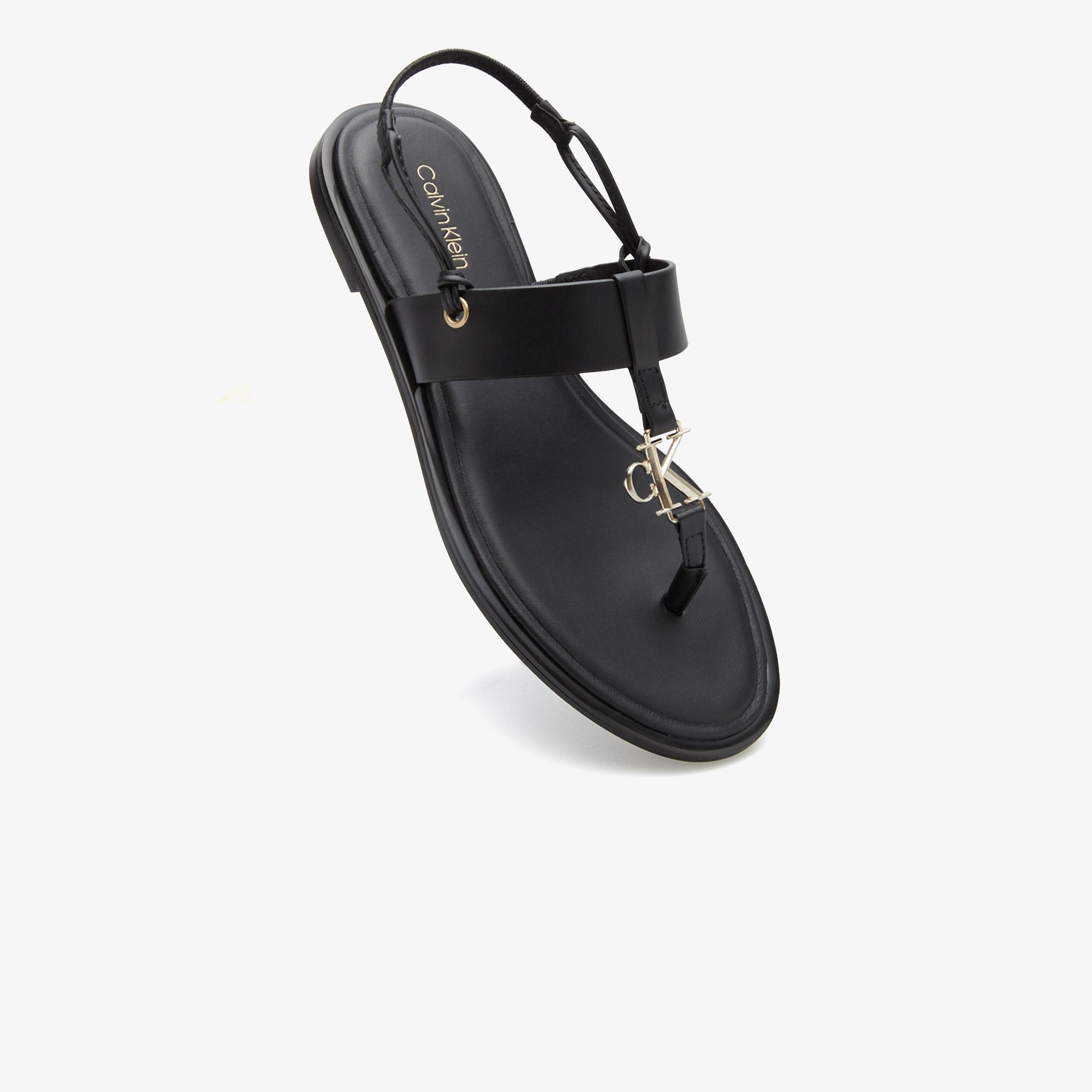 Calvin Klein Round Flat Kadın Siyah Sandalet