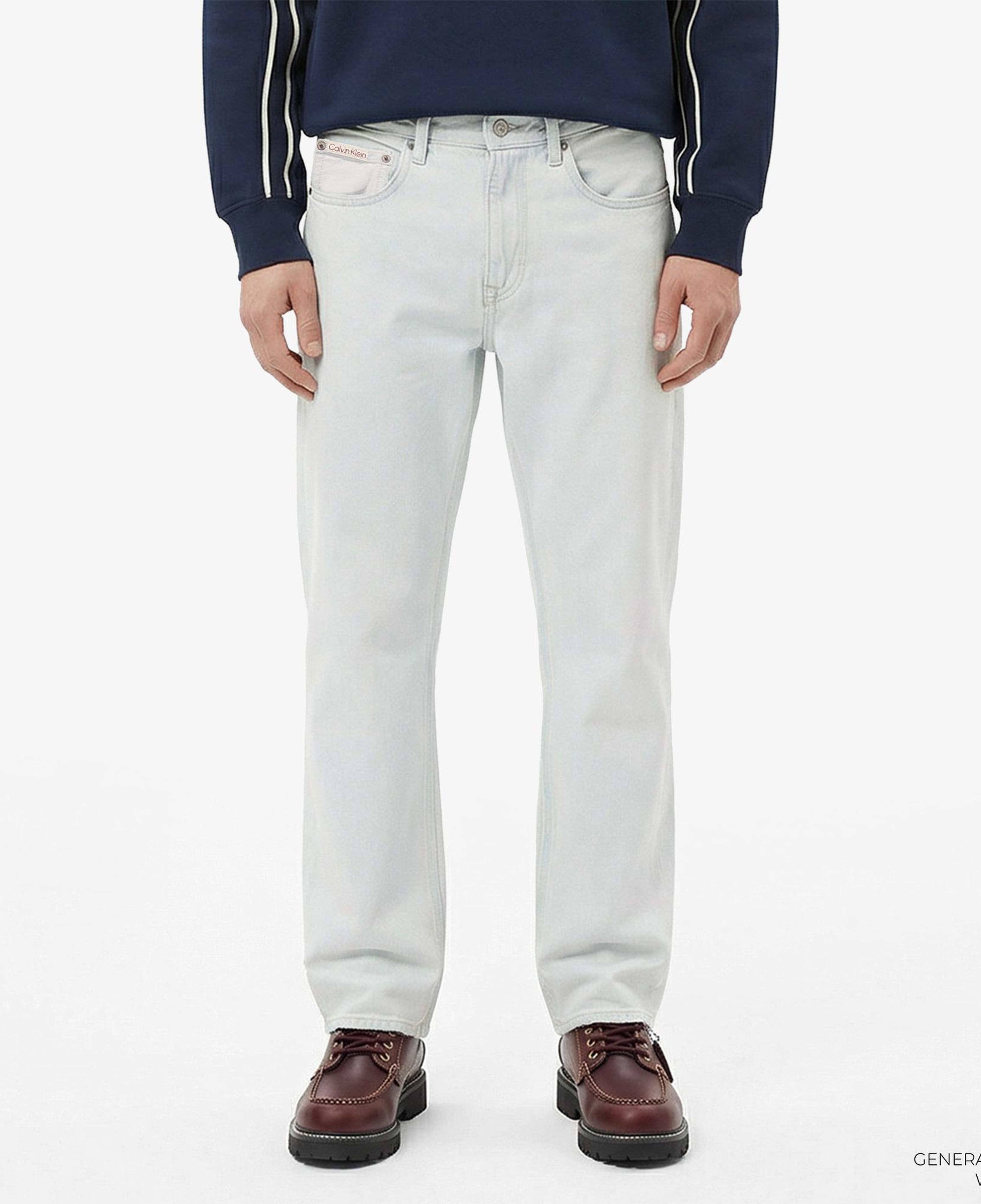 Calvin Klein 90S Straight Bleachout 205 Erkek Mavi Jean