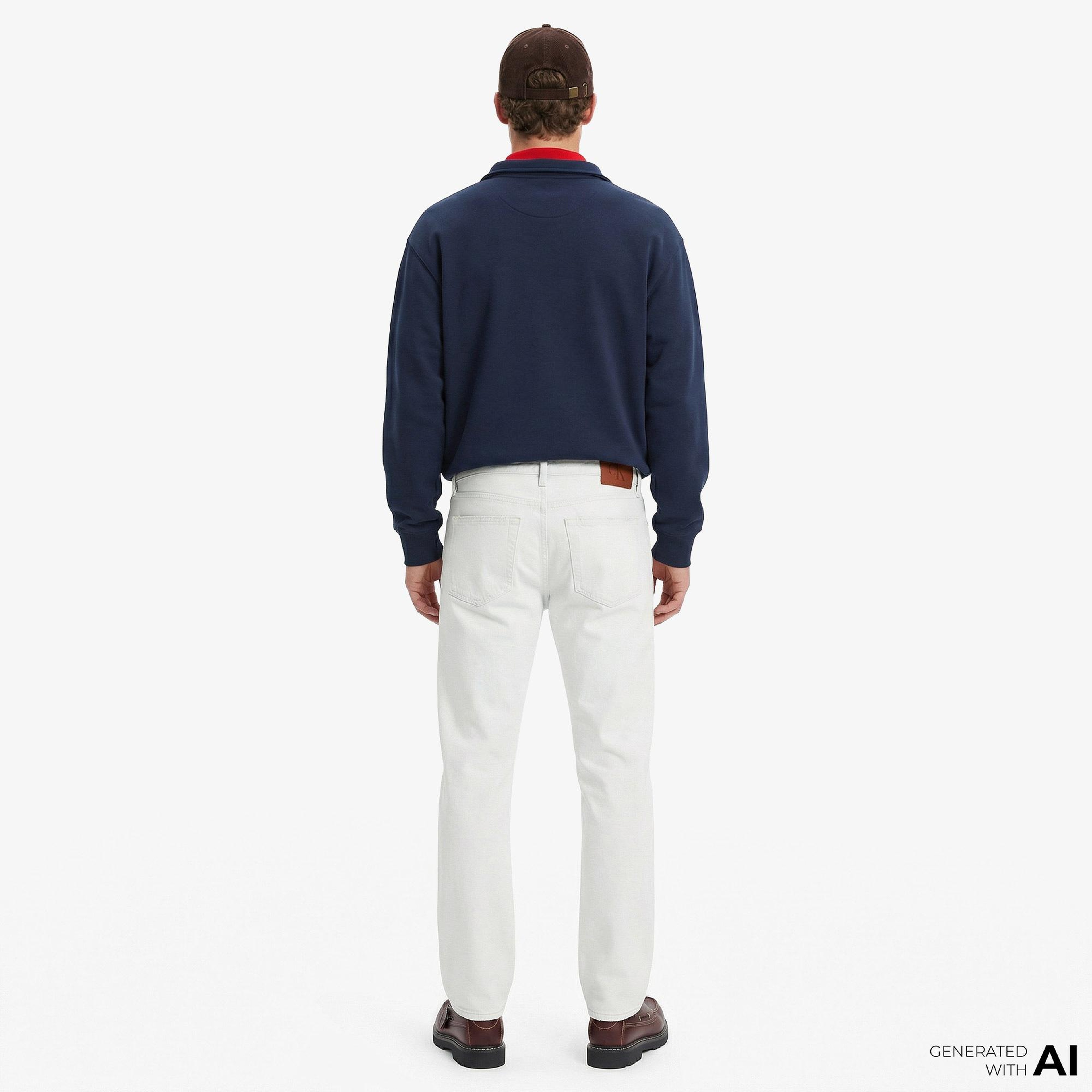 Calvin Klein 90S Straight Bleachout 205 Erkek Mavi Jean