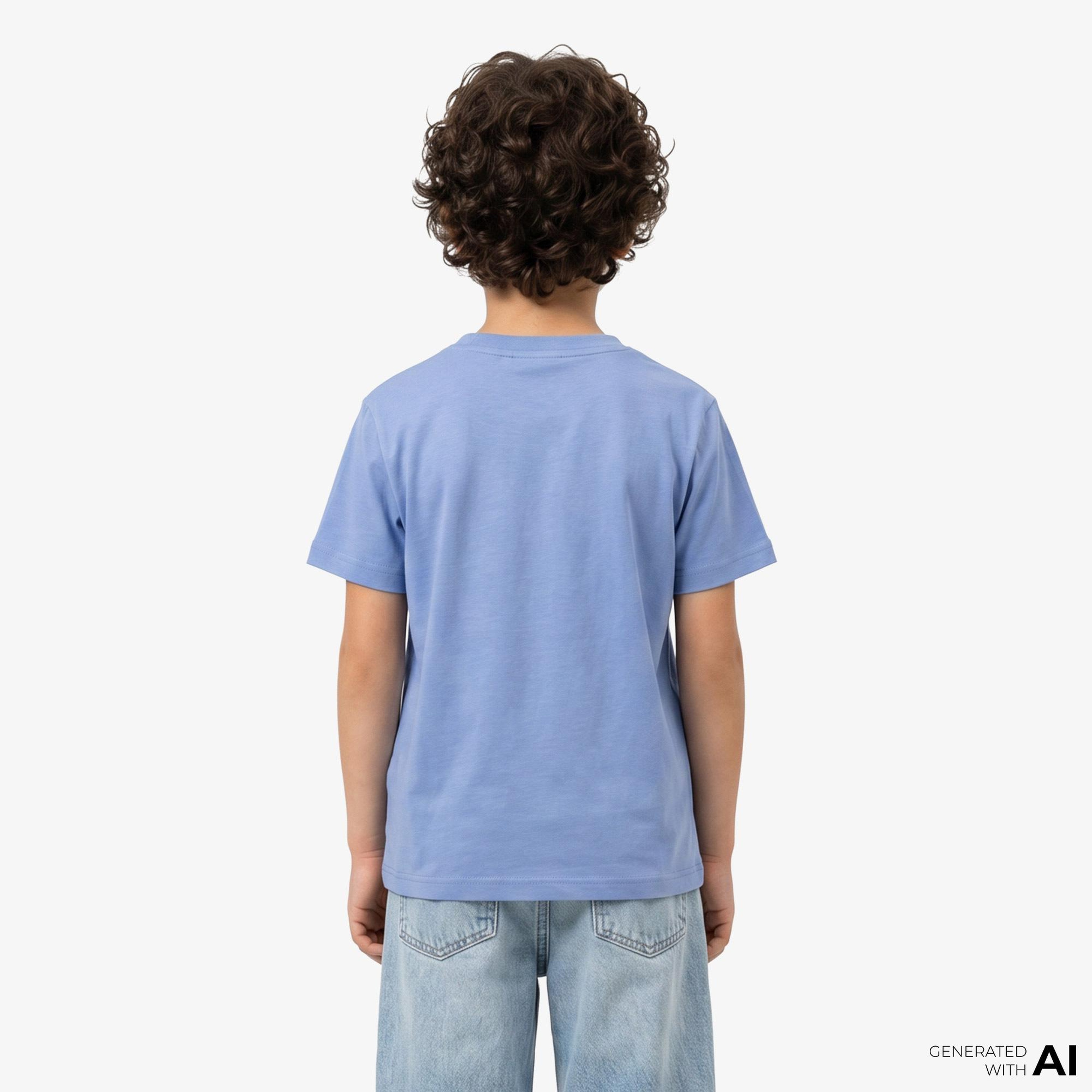 Calvin Klein Chest Logo Çocuk Mavi T-Shirt