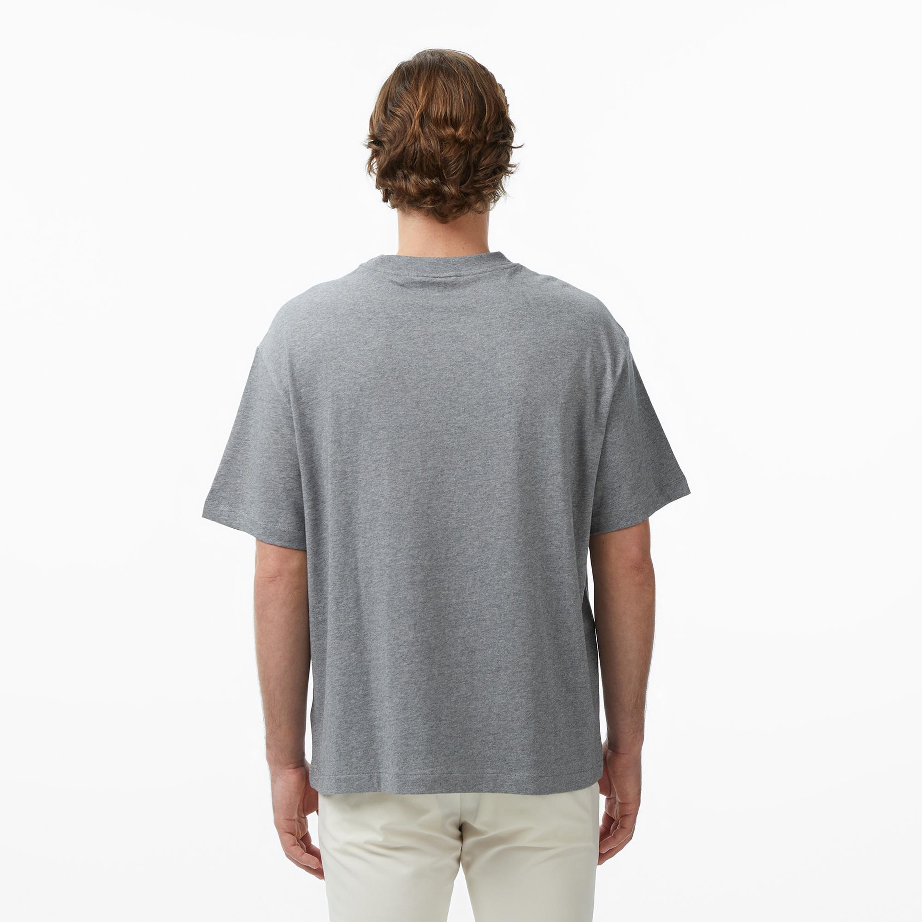 Calvin Klein Relaxed Standard Logo Crewnk  Erkek Gri T-Shirt