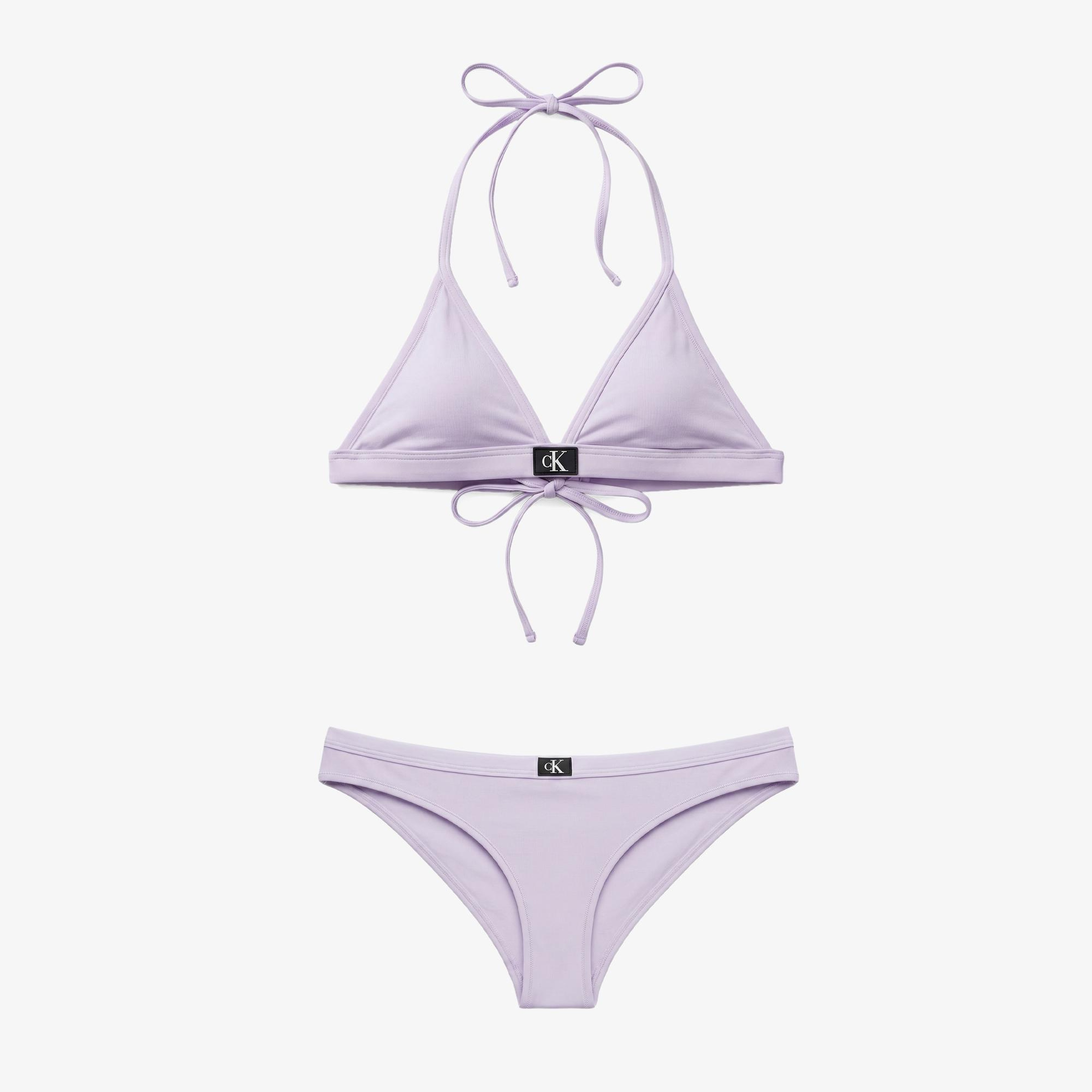 Calvin Klein Triangle Çocuk Mor Bikini Üstü