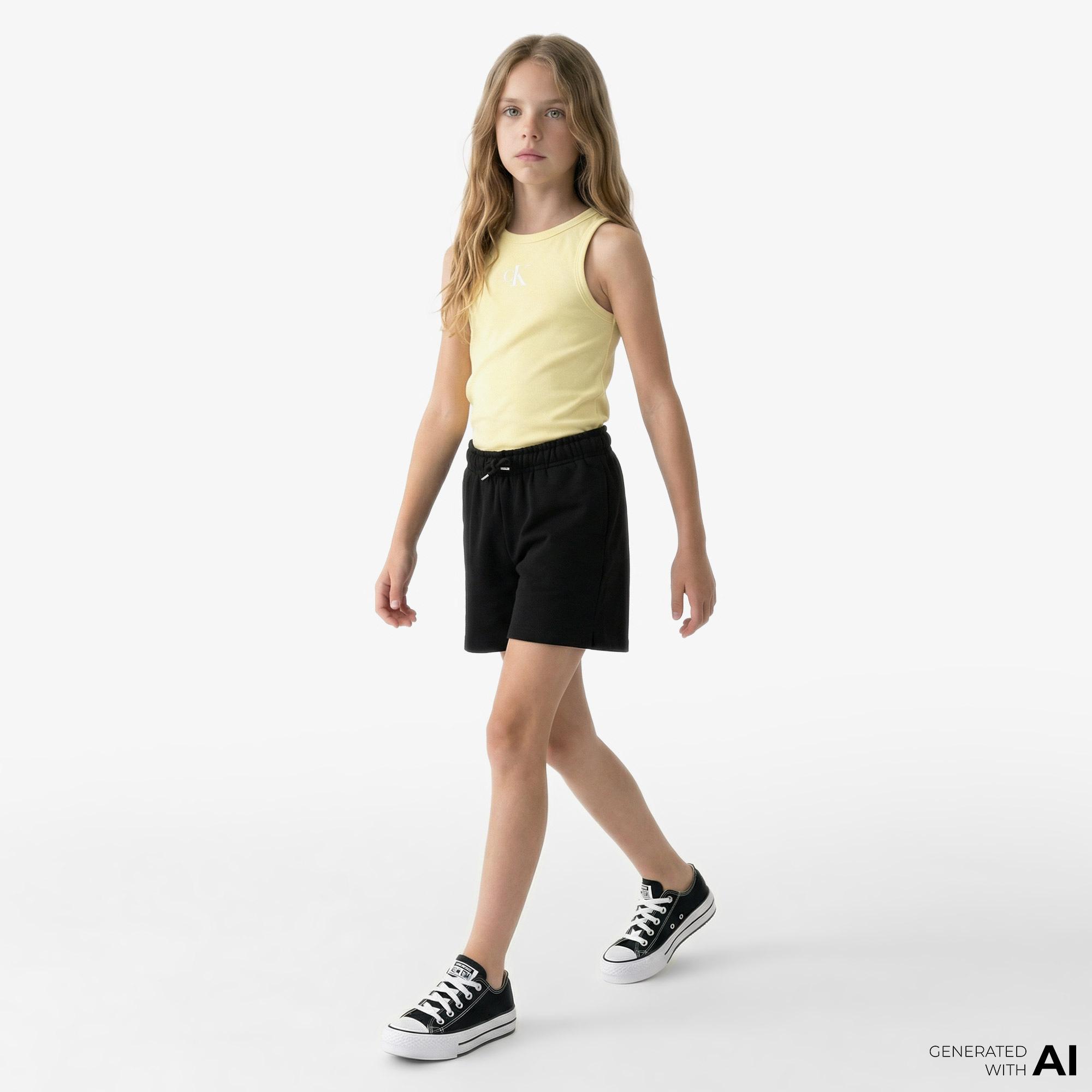 Calvin Klein Logo Çocuk Sarı Kolsuz T-Shirt