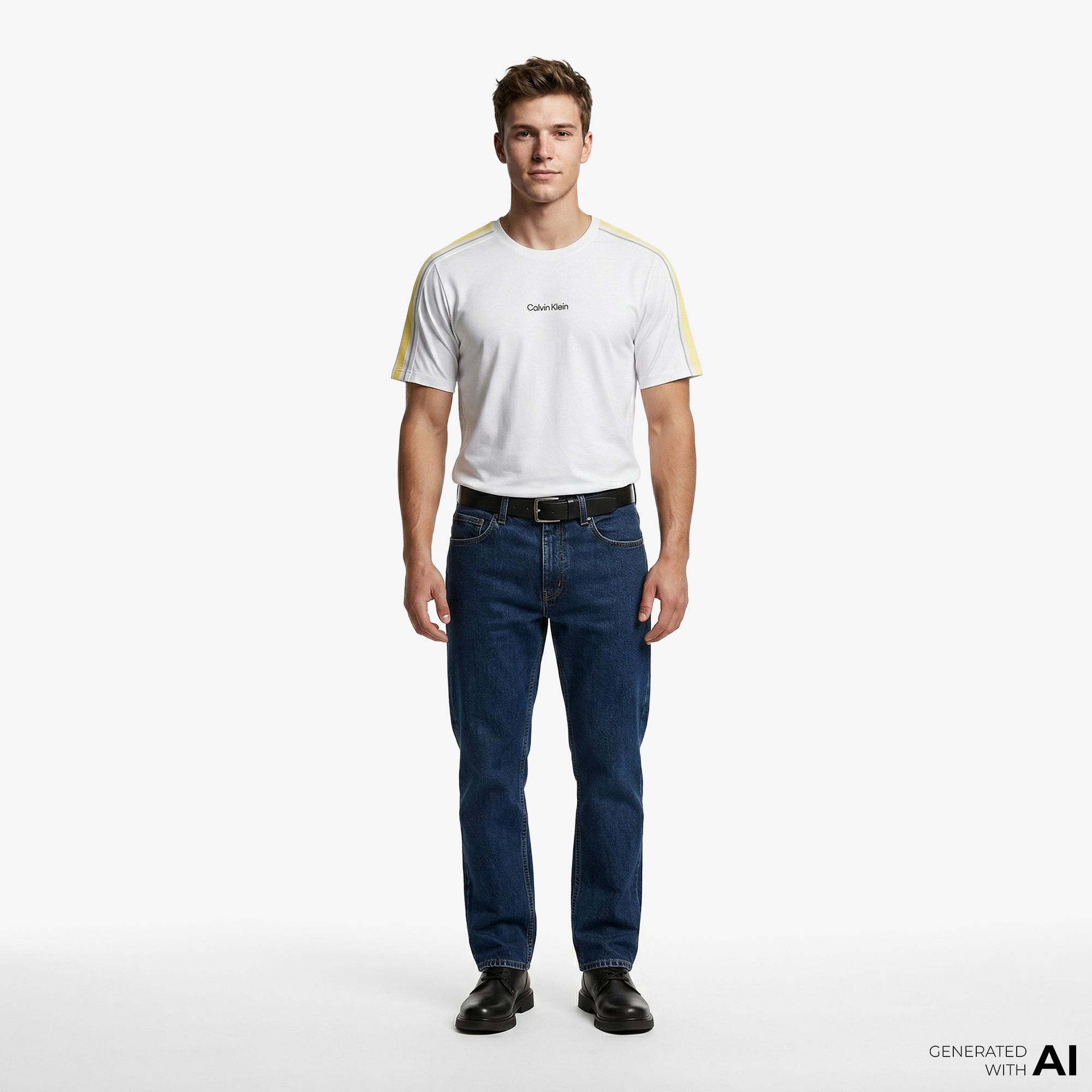 Calvin Klein Tape Erkek Beyaz T-Shirt