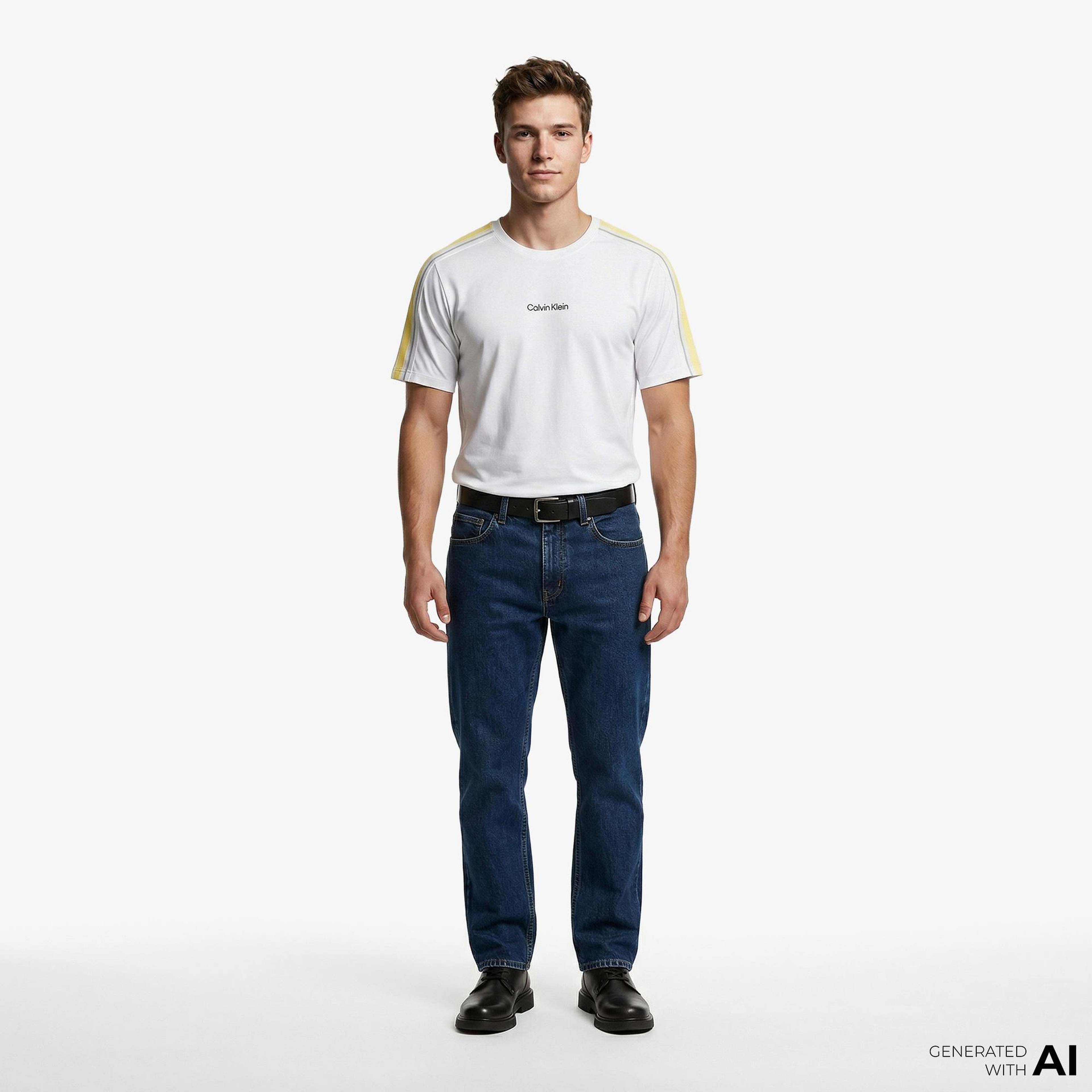 Calvin Klein Tape Erkek Beyaz T-Shirt