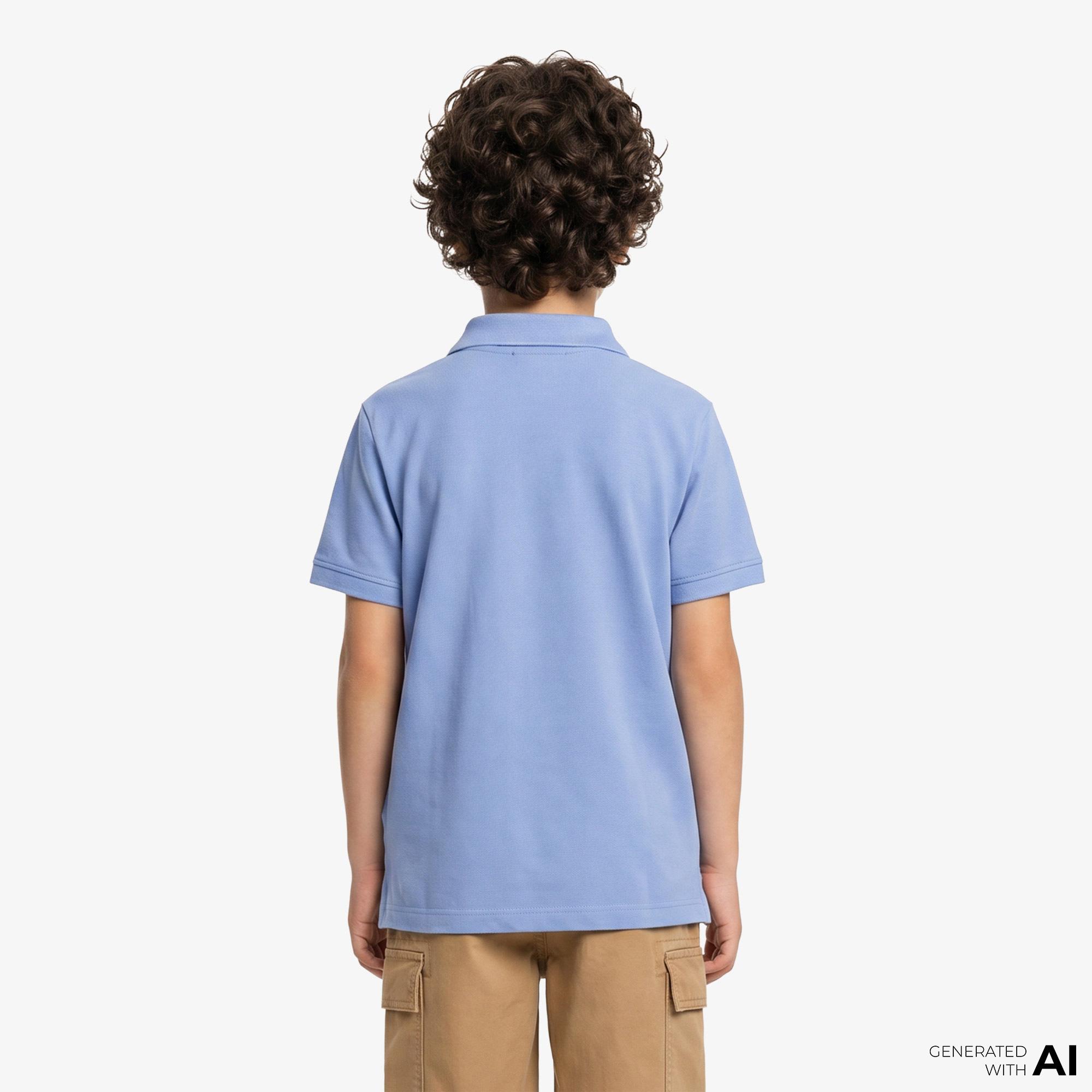 Calvin Klein Solid Çocuk Mavi Polo