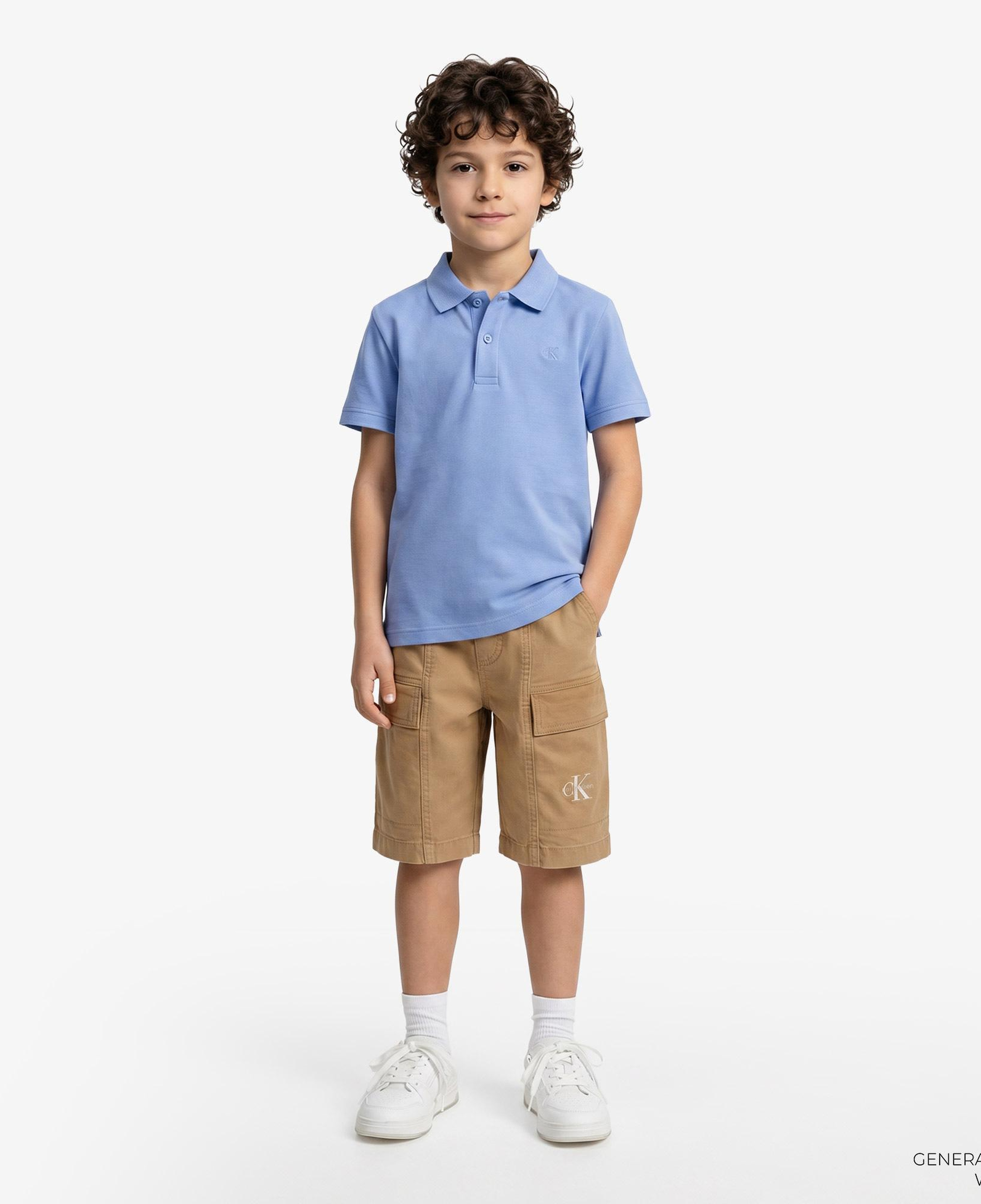 Calvin Klein Solid Çocuk Mavi Polo