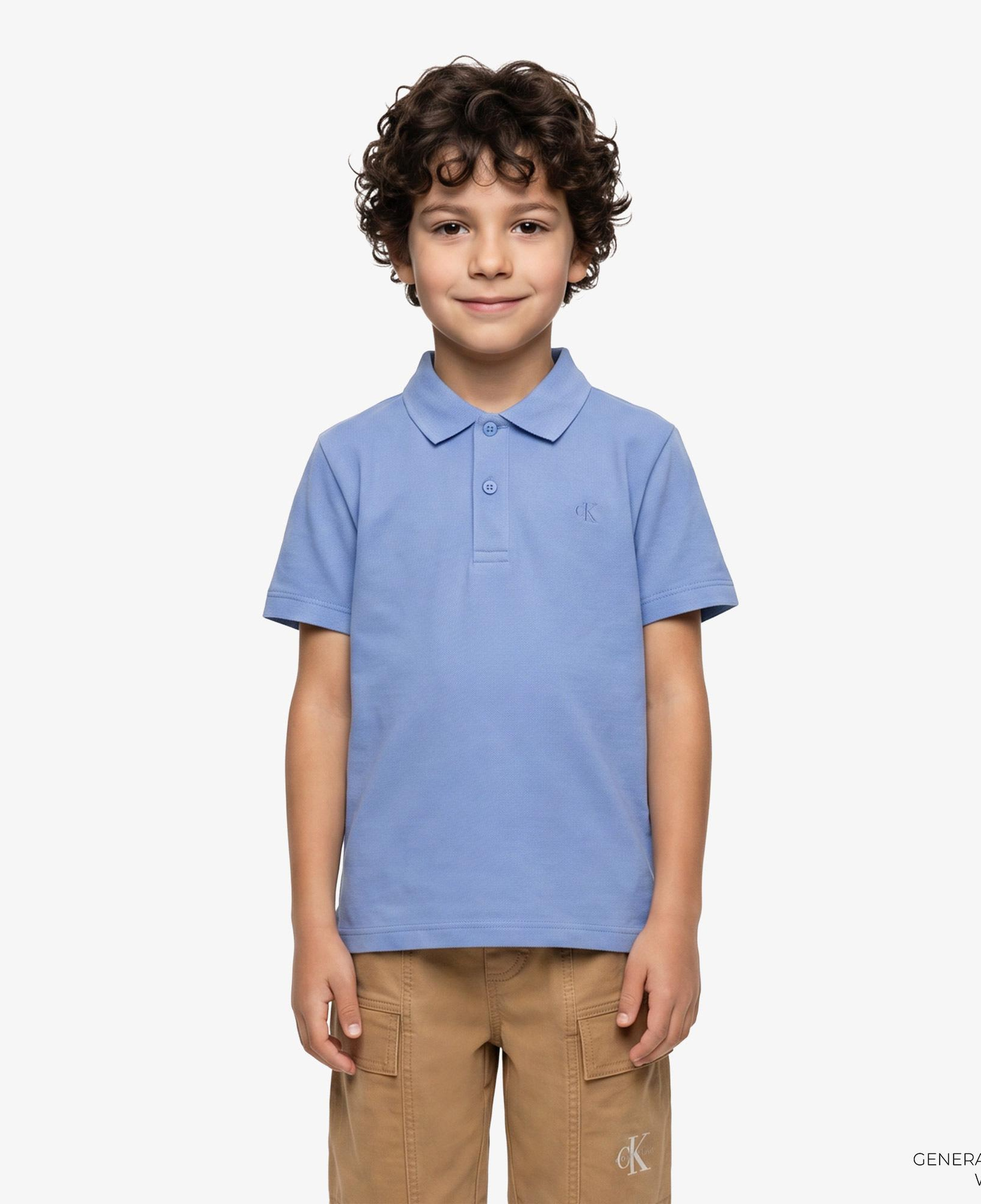Calvin Klein Solid Çocuk Mavi Polo