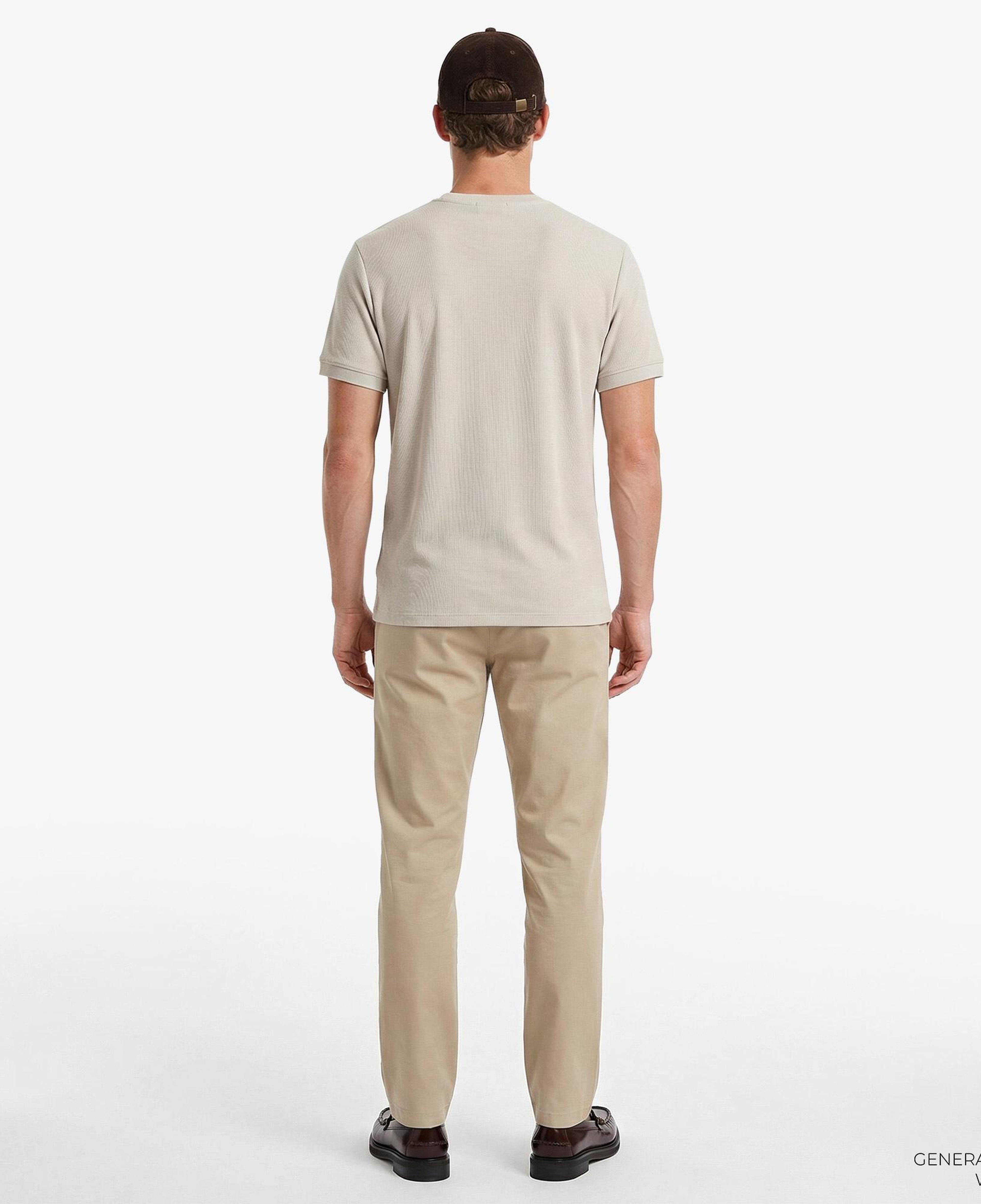 Calvin Klein Slim Micro Waffle Crewnk  Erkek Bej T-Shirt