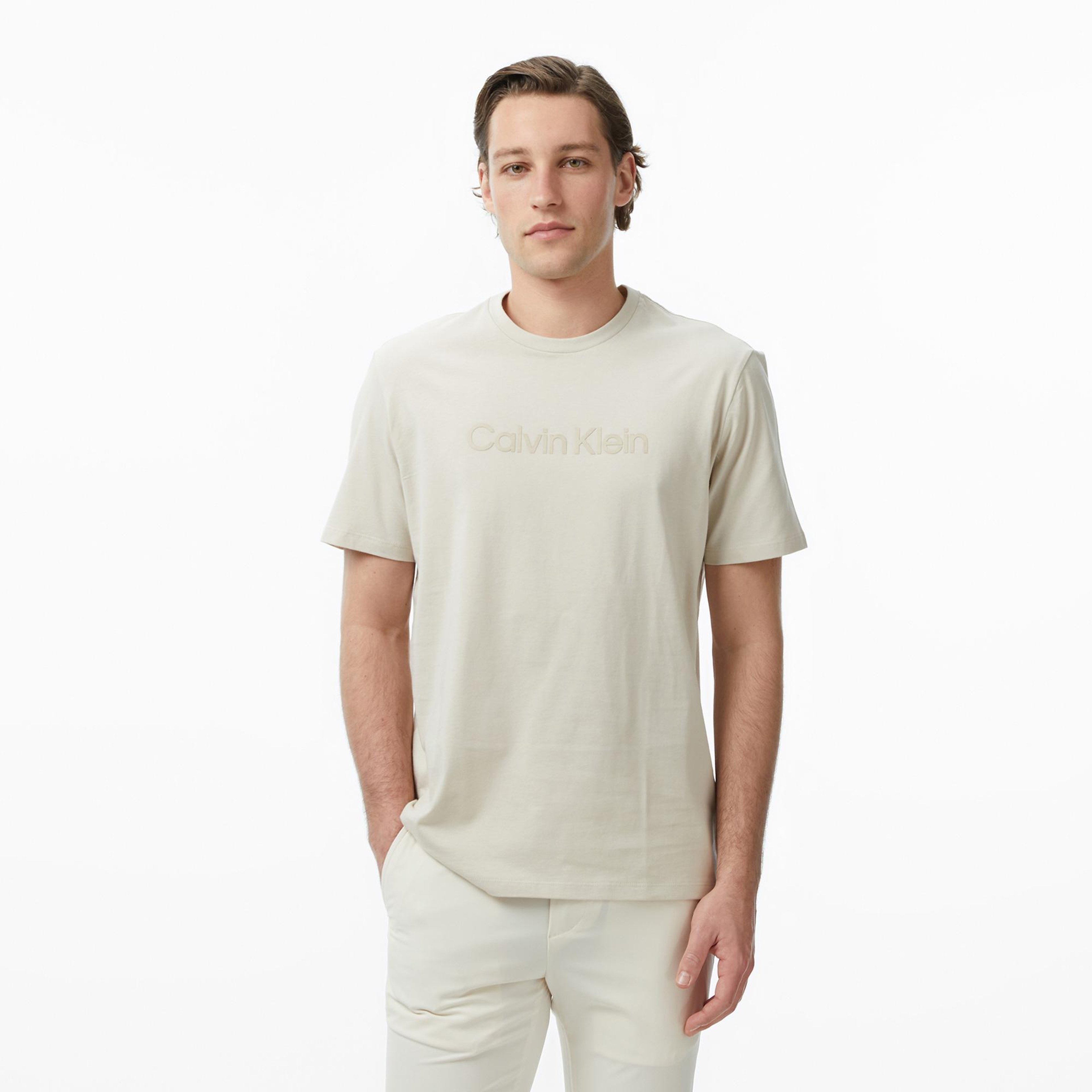 Calvin Klein 30S Sportswear Grap Erkek Bej T-Shirt
