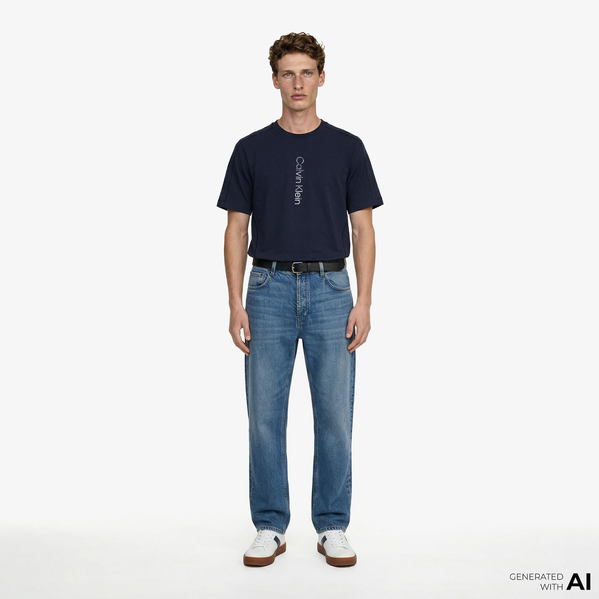 Calvin Klein Graphic Erkek Mavi T-Shirt