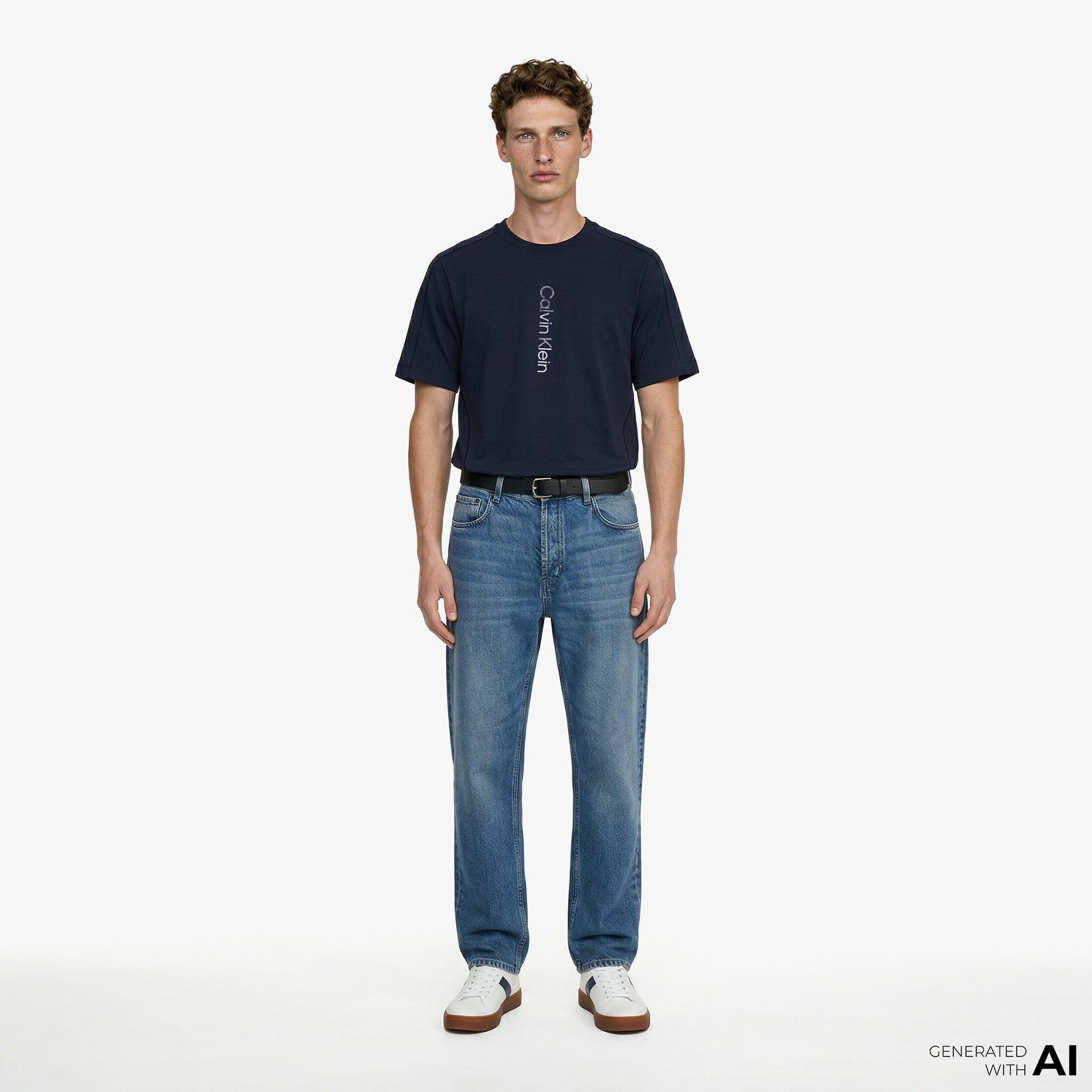 Calvin Klein Graphic Erkek Mavi T-Shirt