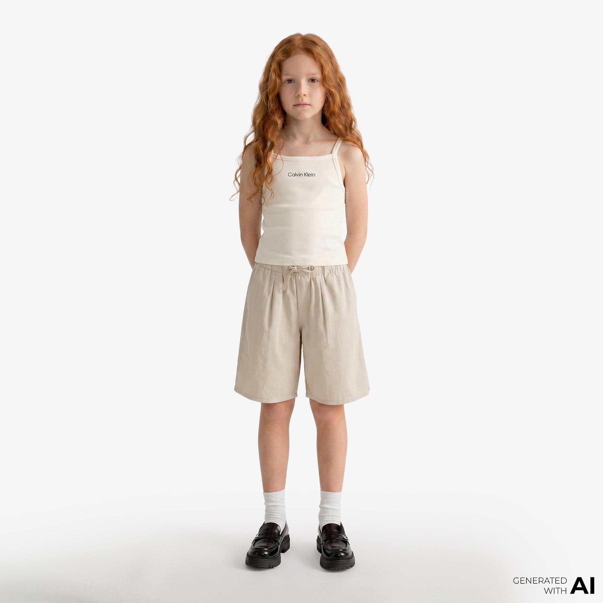Calvin Klein Punto Strap Çocuk Beyaz T-Shirt