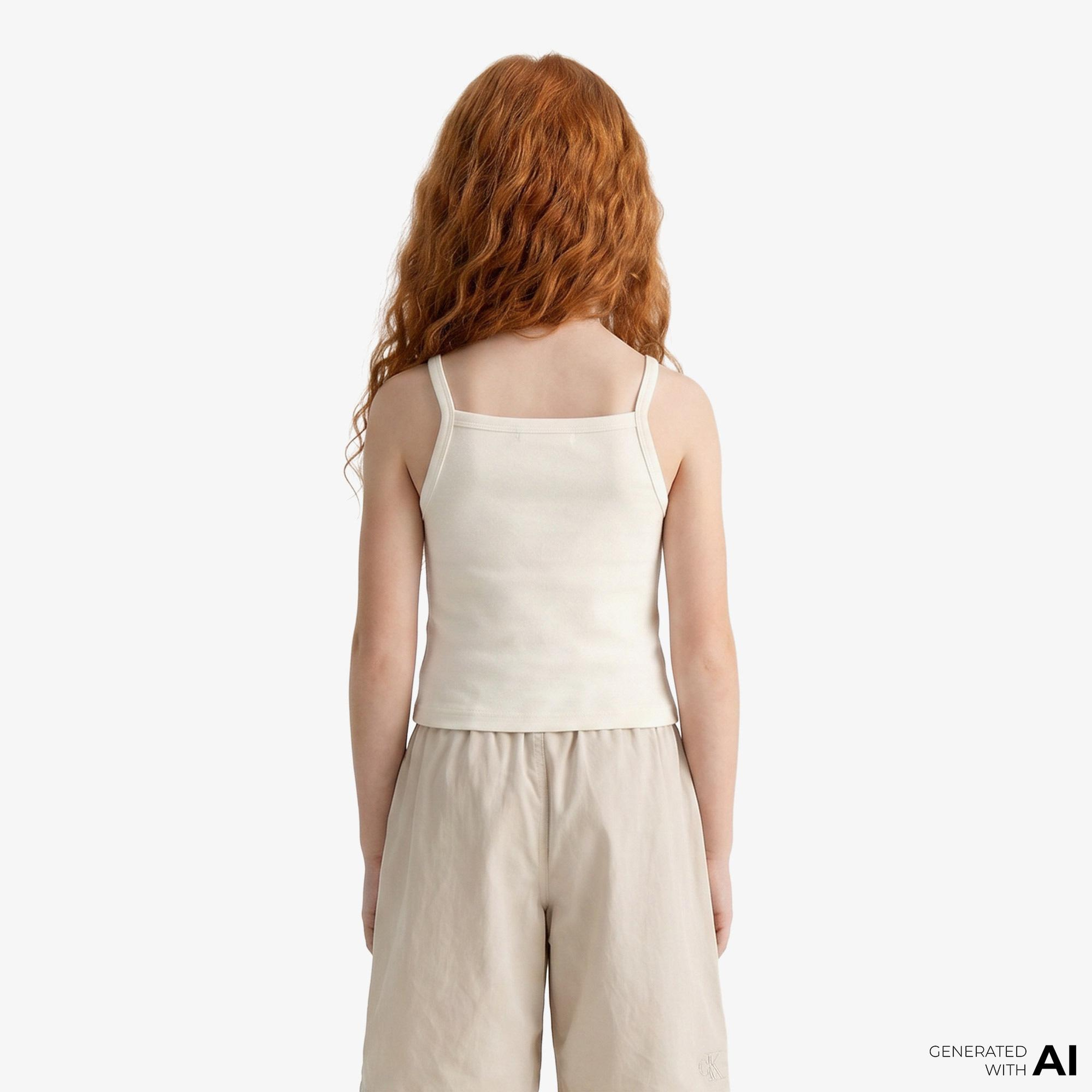 Calvin Klein Punto Strap Çocuk Beyaz T-Shirt