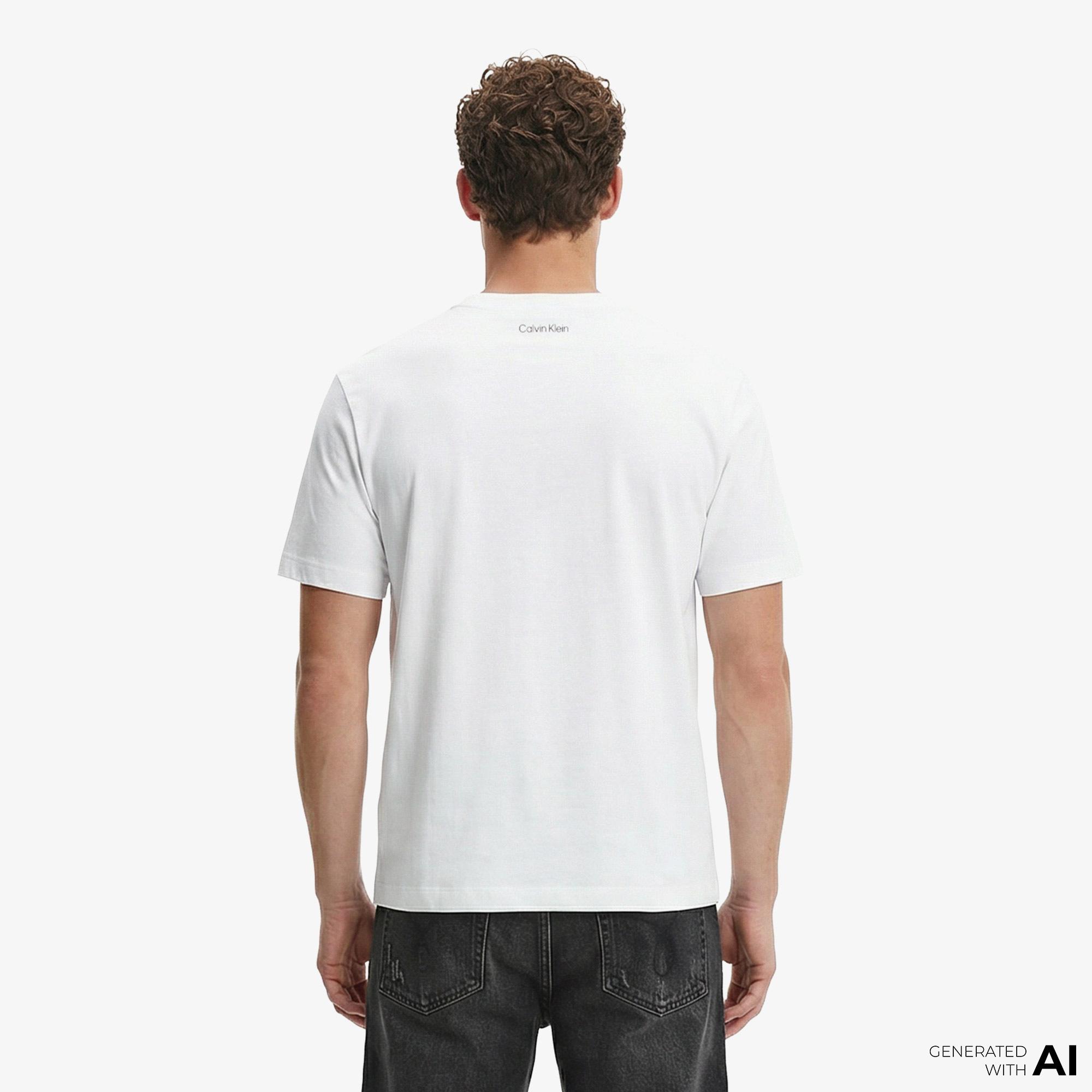 Calvin Klein 16S March Graphic Seasonal Erkek Beyaz T-Shirt
