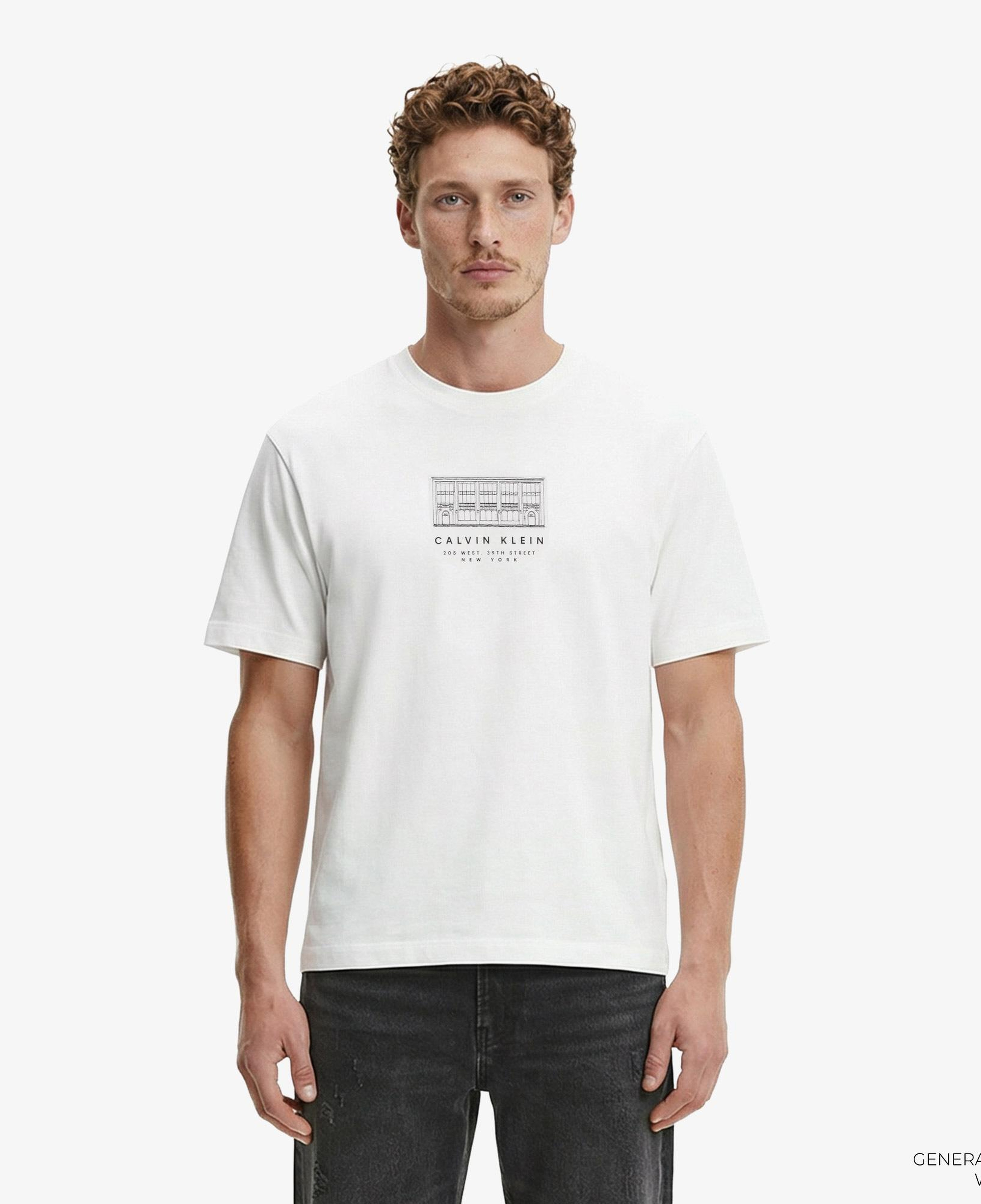 Calvin Klein 16S March Graphic Seasonal Erkek Beyaz T-Shirt