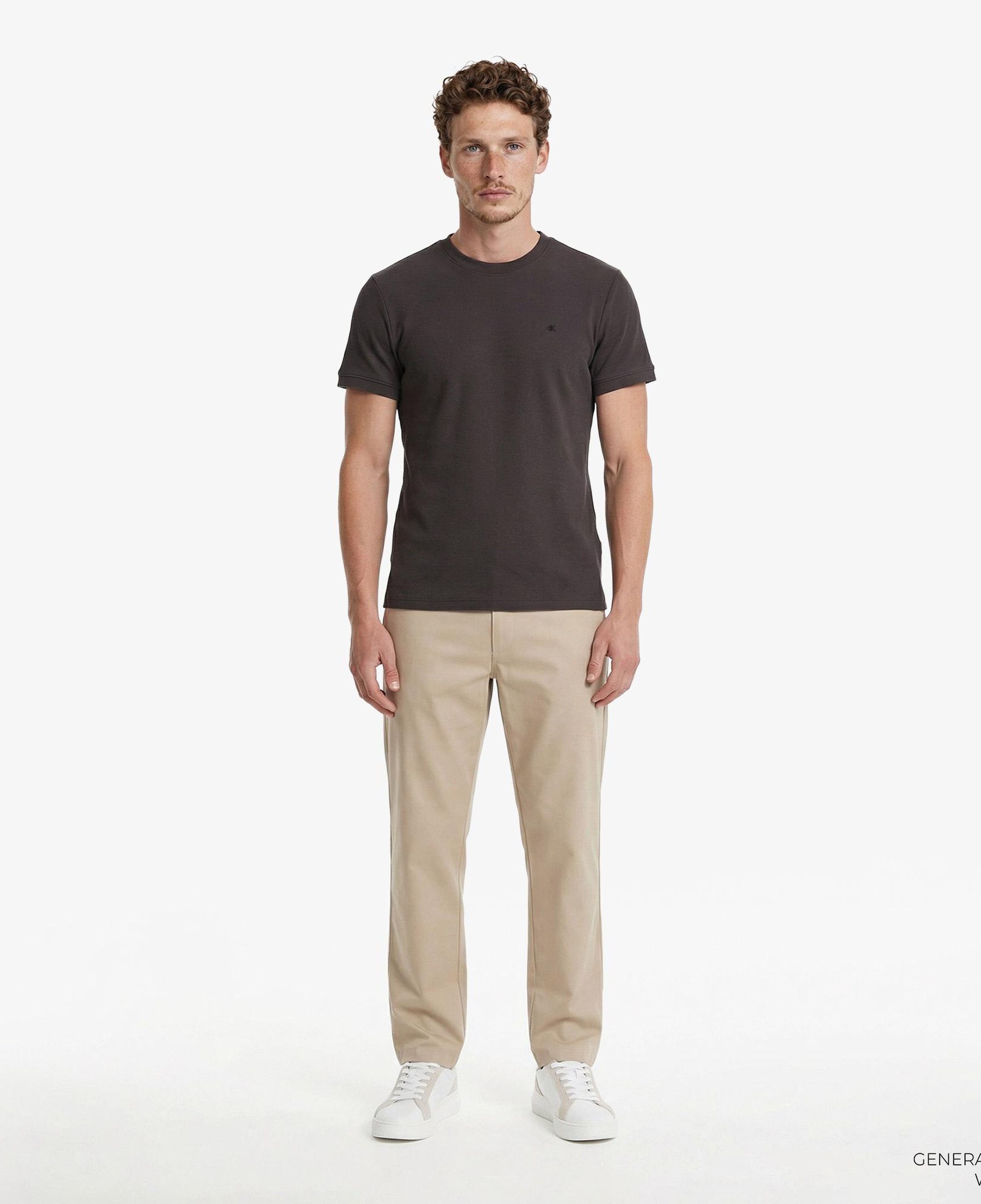 Calvin Klein Slim Micro Waffle Crewnk  Erkek Gri T-Shirt