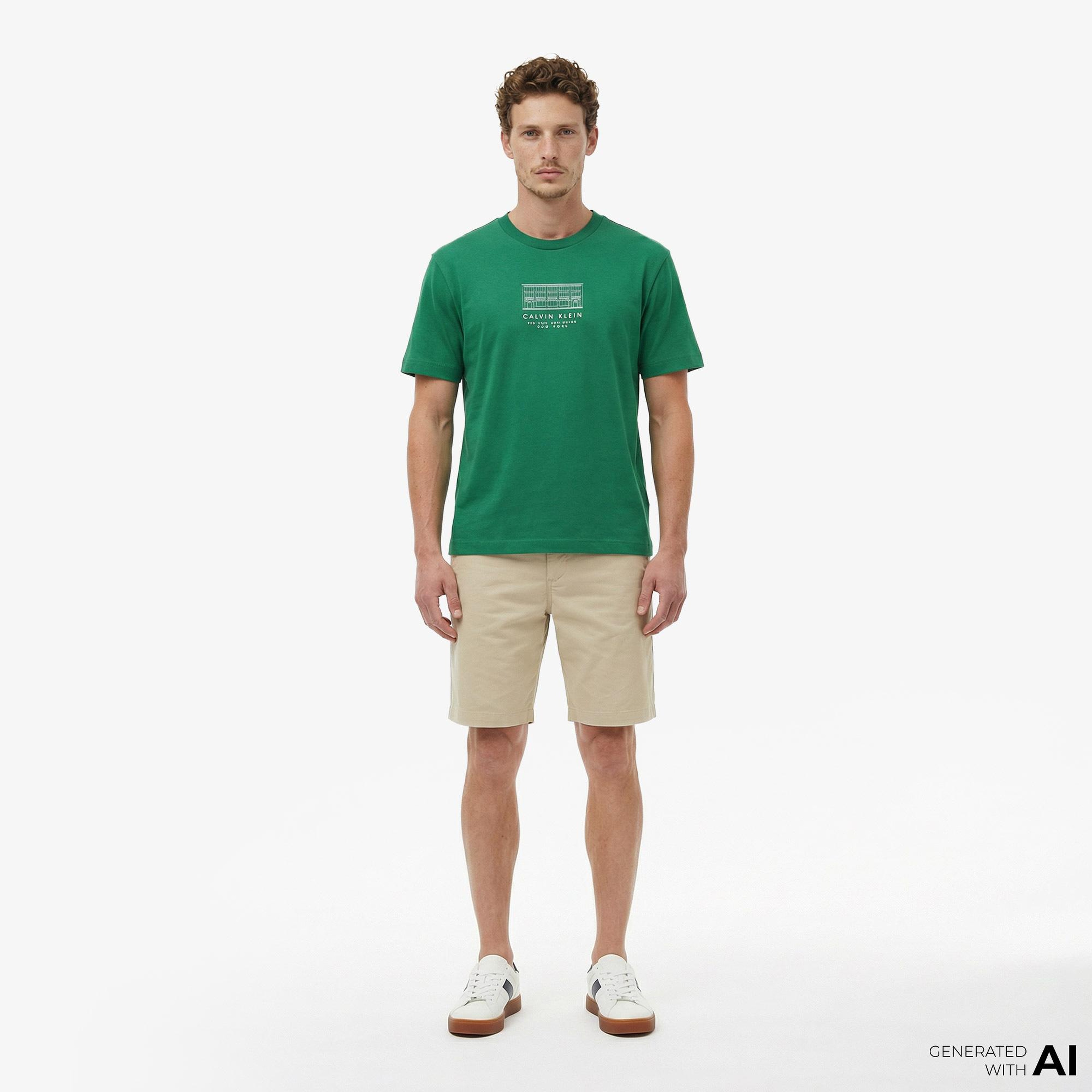 Calvin Klein 16S March Graphic Seasonal Erkek Yeşil T-Shirt