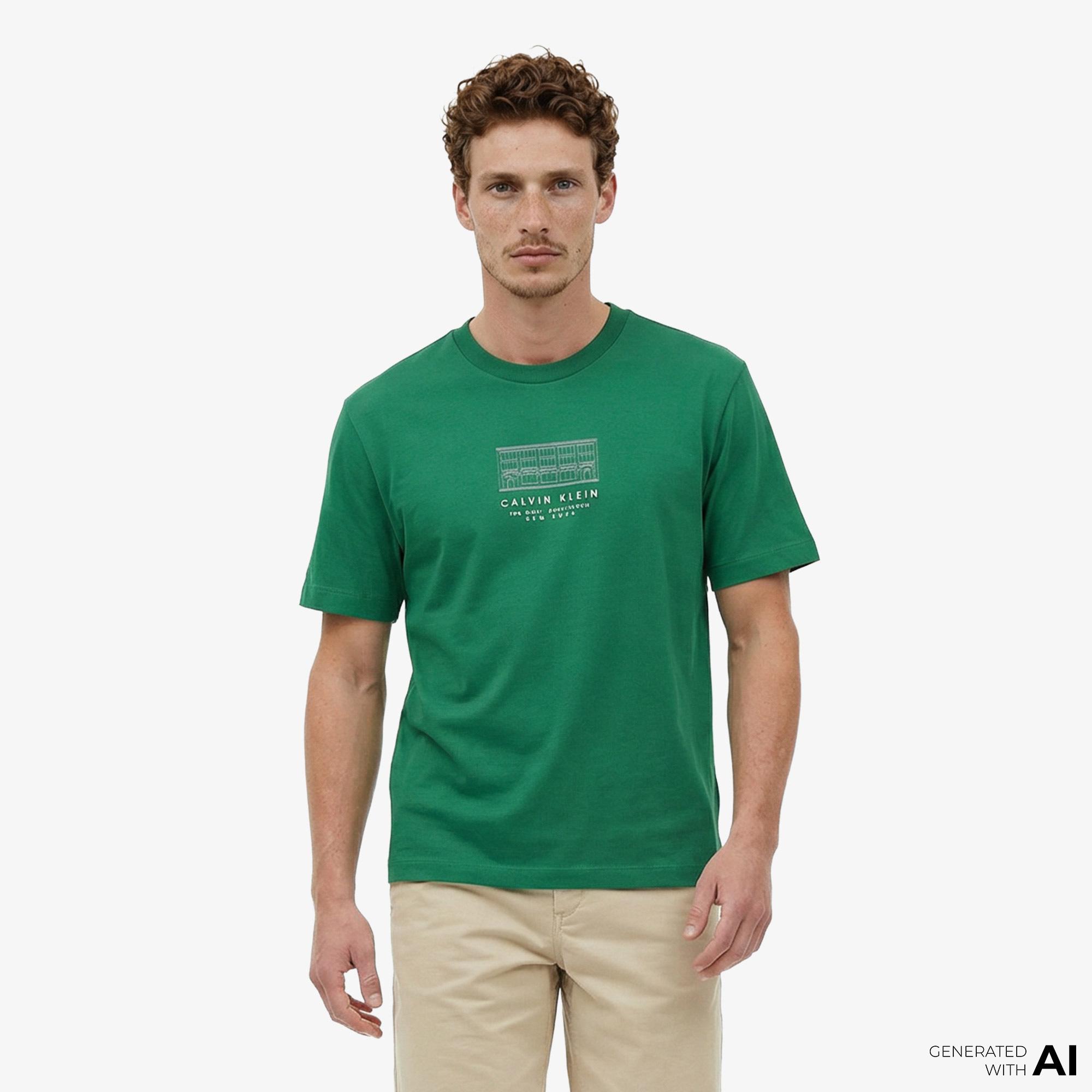 Calvin Klein 16S March Graphic Seasonal Erkek Yeşil T-Shirt