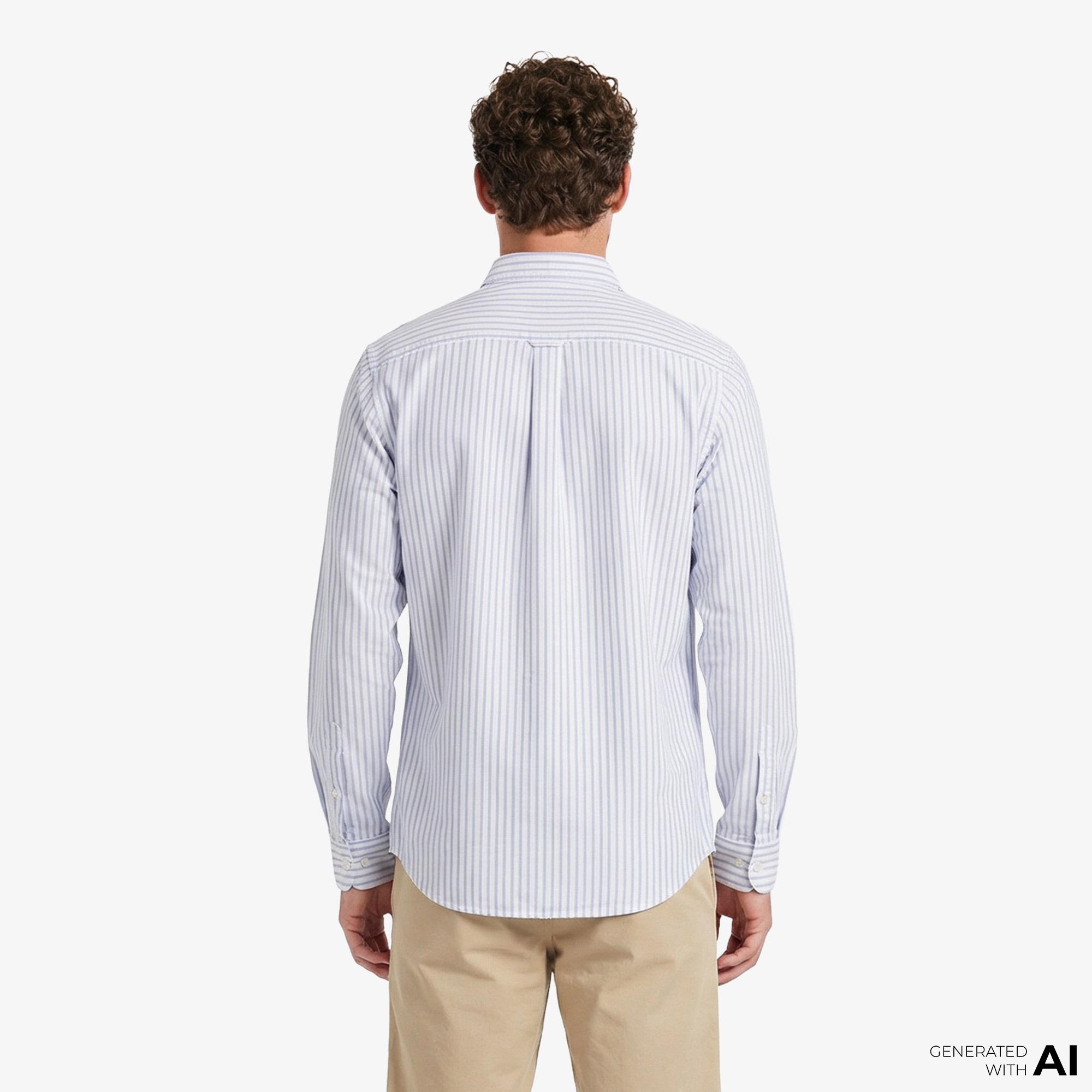 Calvin Klein Stripe Oxford Classic Erkek Mavi Gömlek