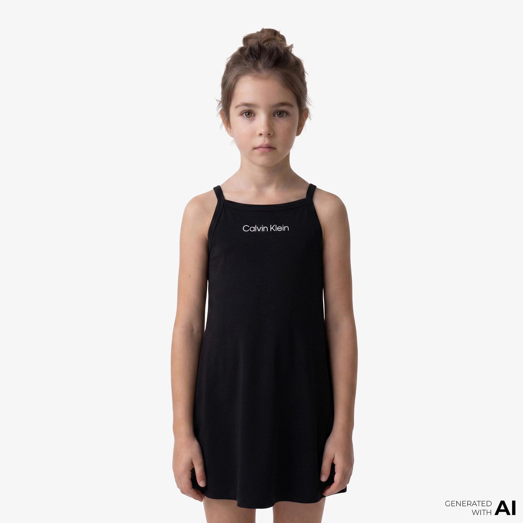 Calvin Klein Strap Punto Çocuk Siyah Elbise