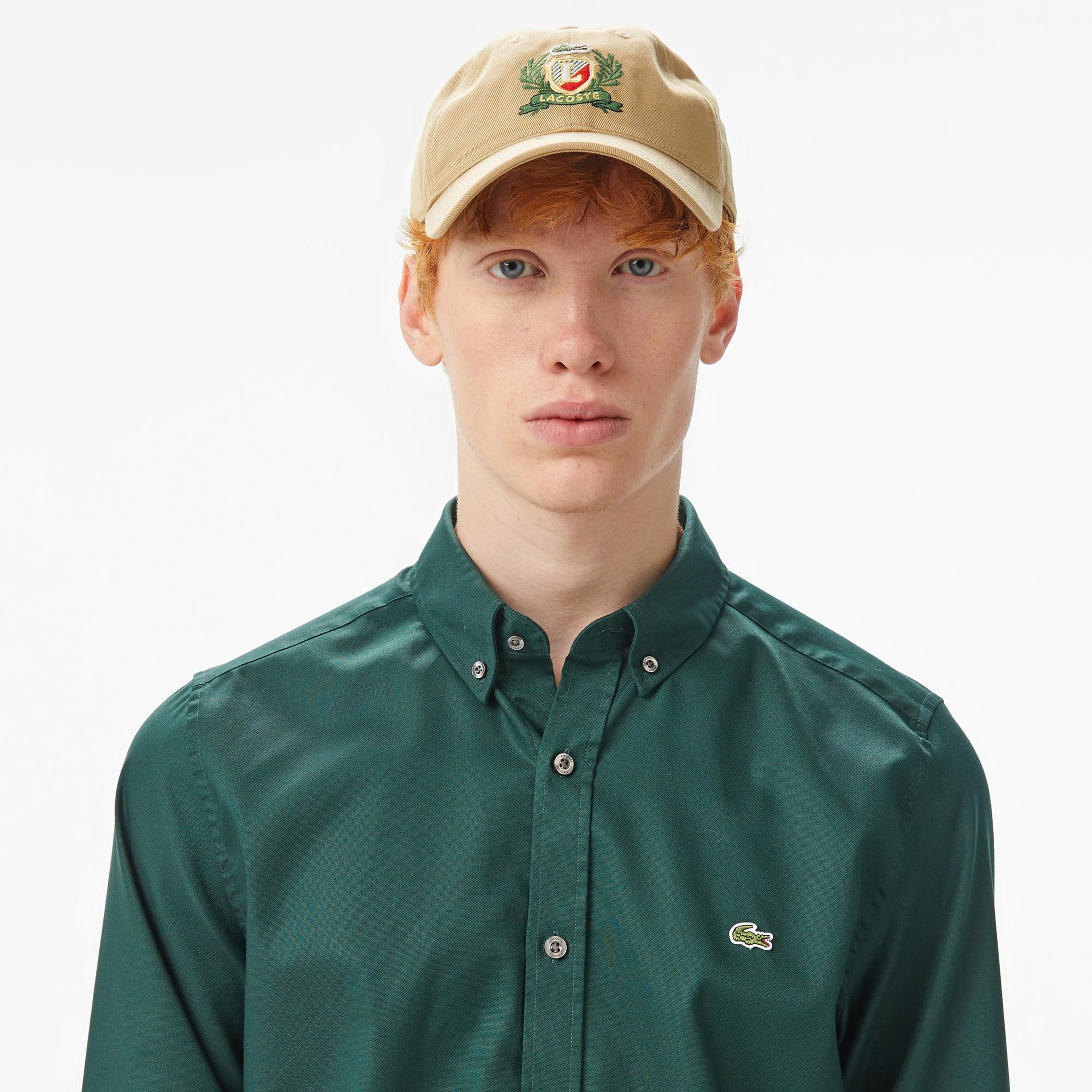 Lacoste Erkek Slim Fit Düğmeli Yaka Yeşil Gömlek