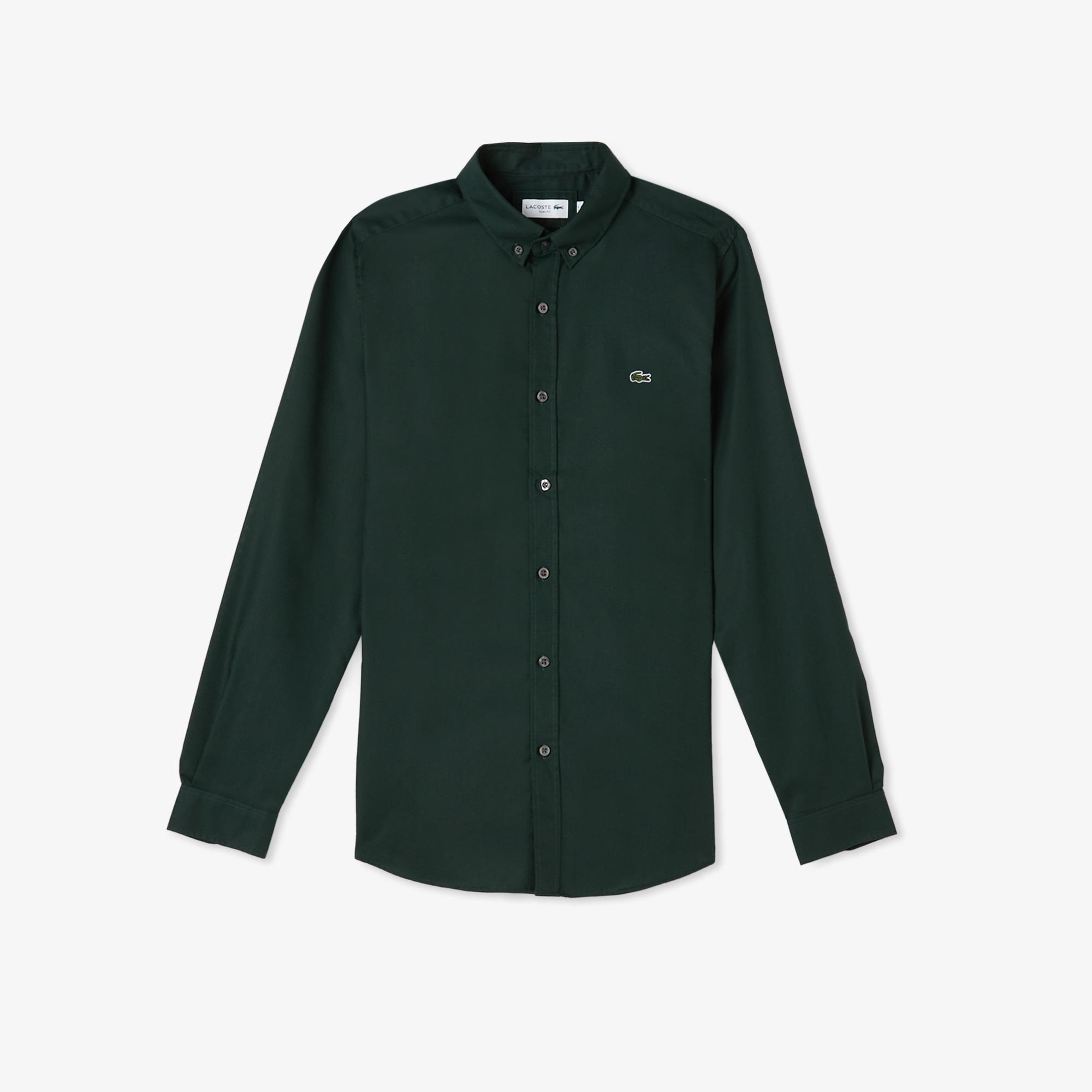 Lacoste Erkek Slim Fit Düğmeli Yaka Yeşil Gömlek