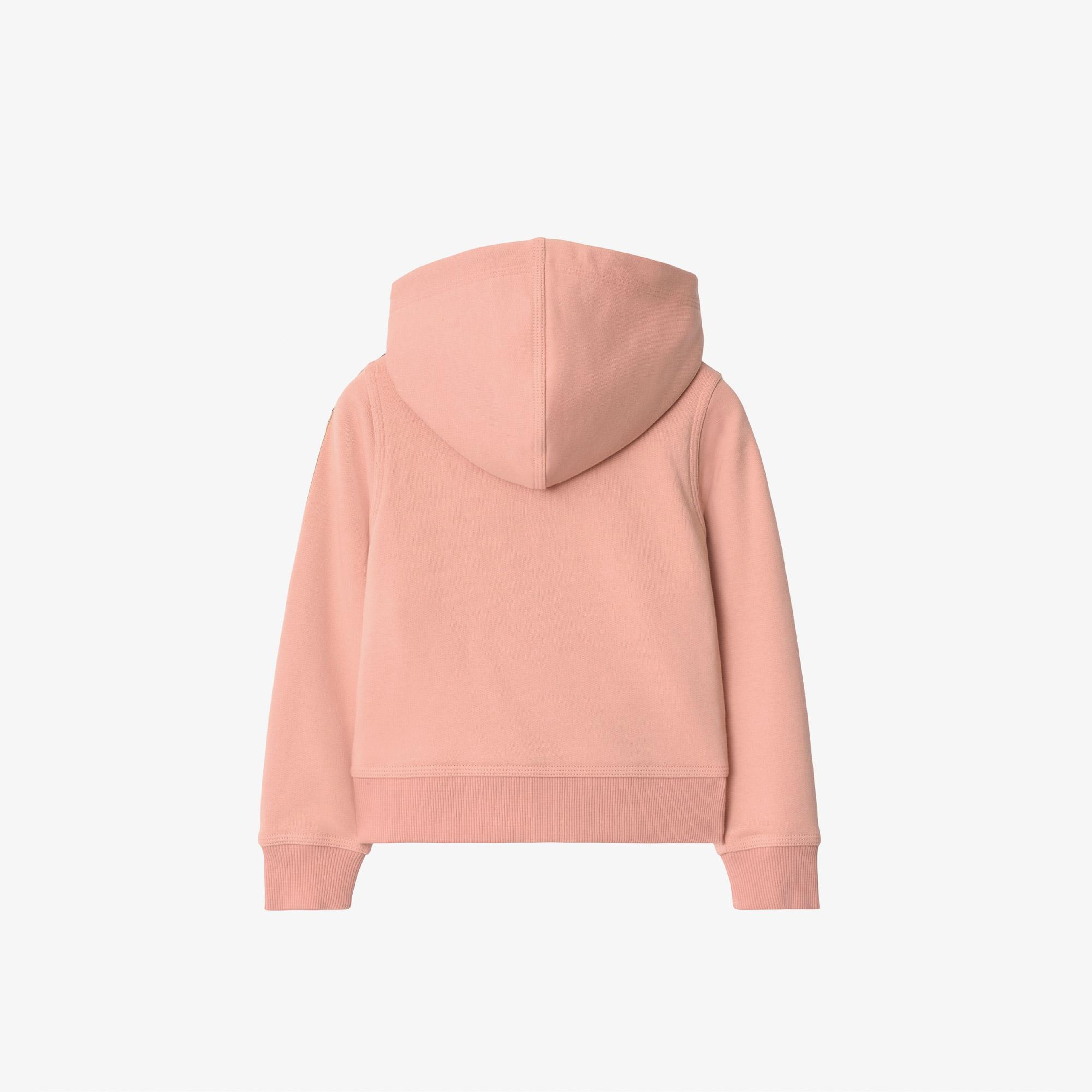 Burberry Elin Tape Check Trim Cotton Çocuk Pembe Sweatshirt