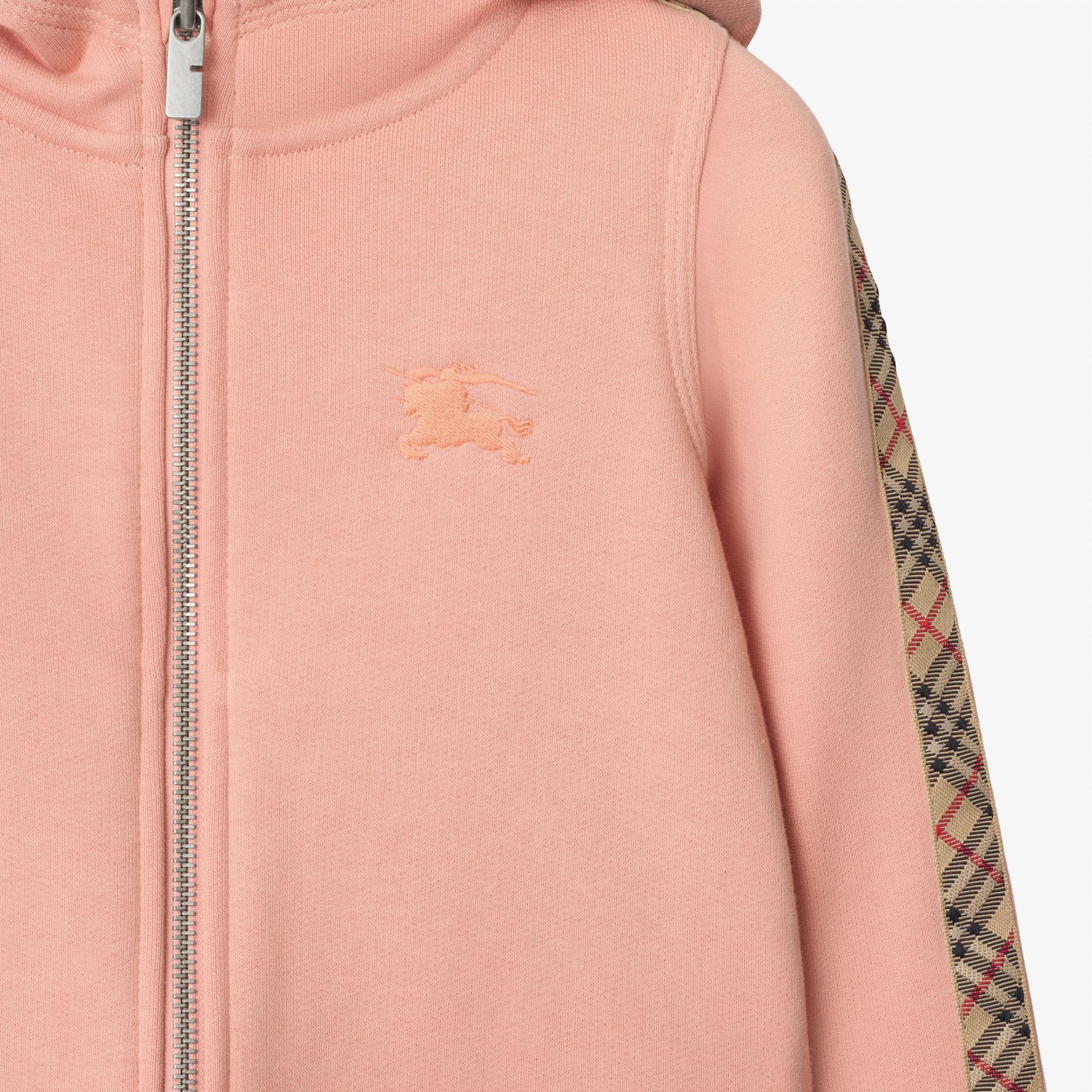 Burberry Elin Tape Check Trim Cotton Çocuk Pembe Sweatshirt