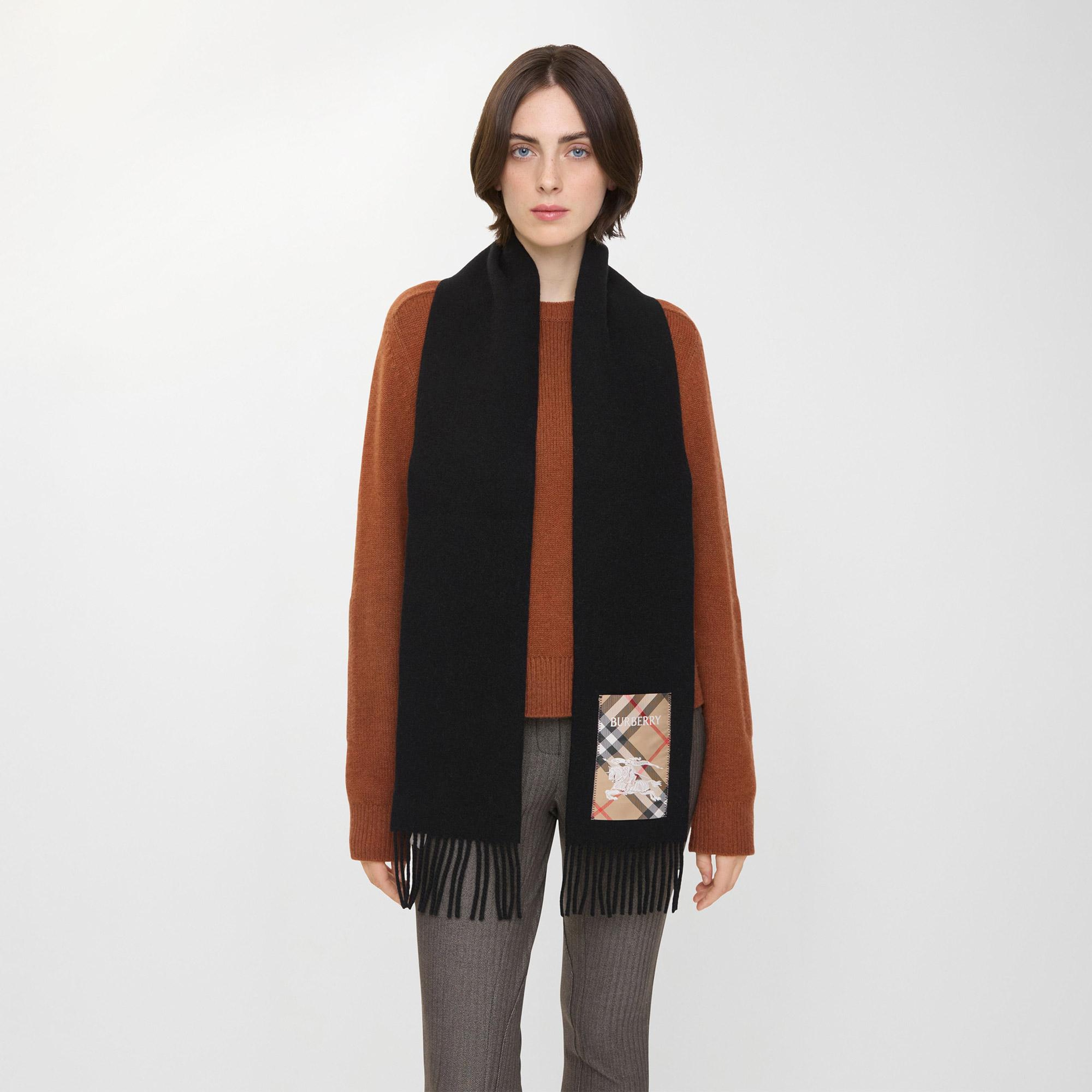 Burberry Solid Label Kadın Siyah Atkı