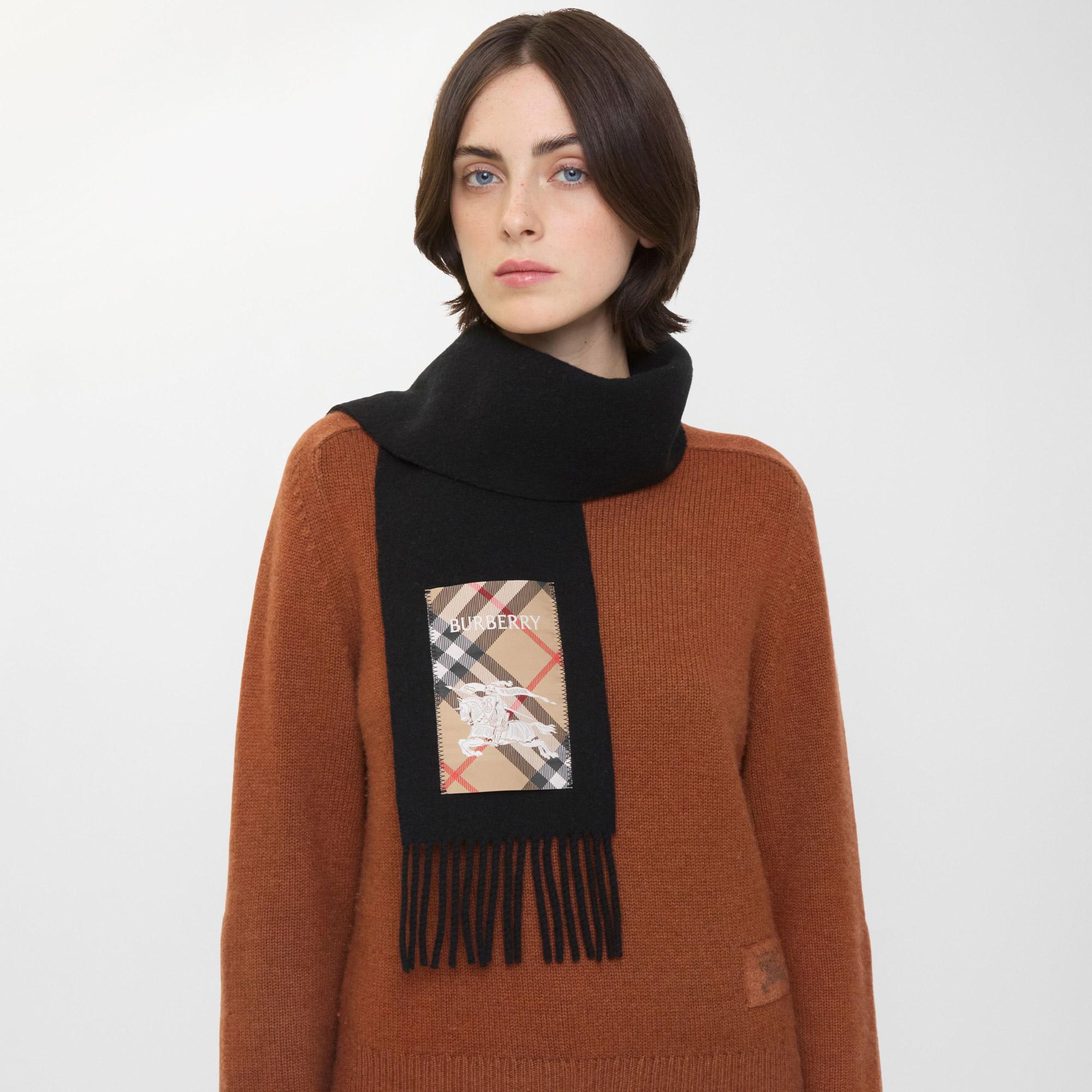 Burberry Solid Label Kadın Siyah Atkı