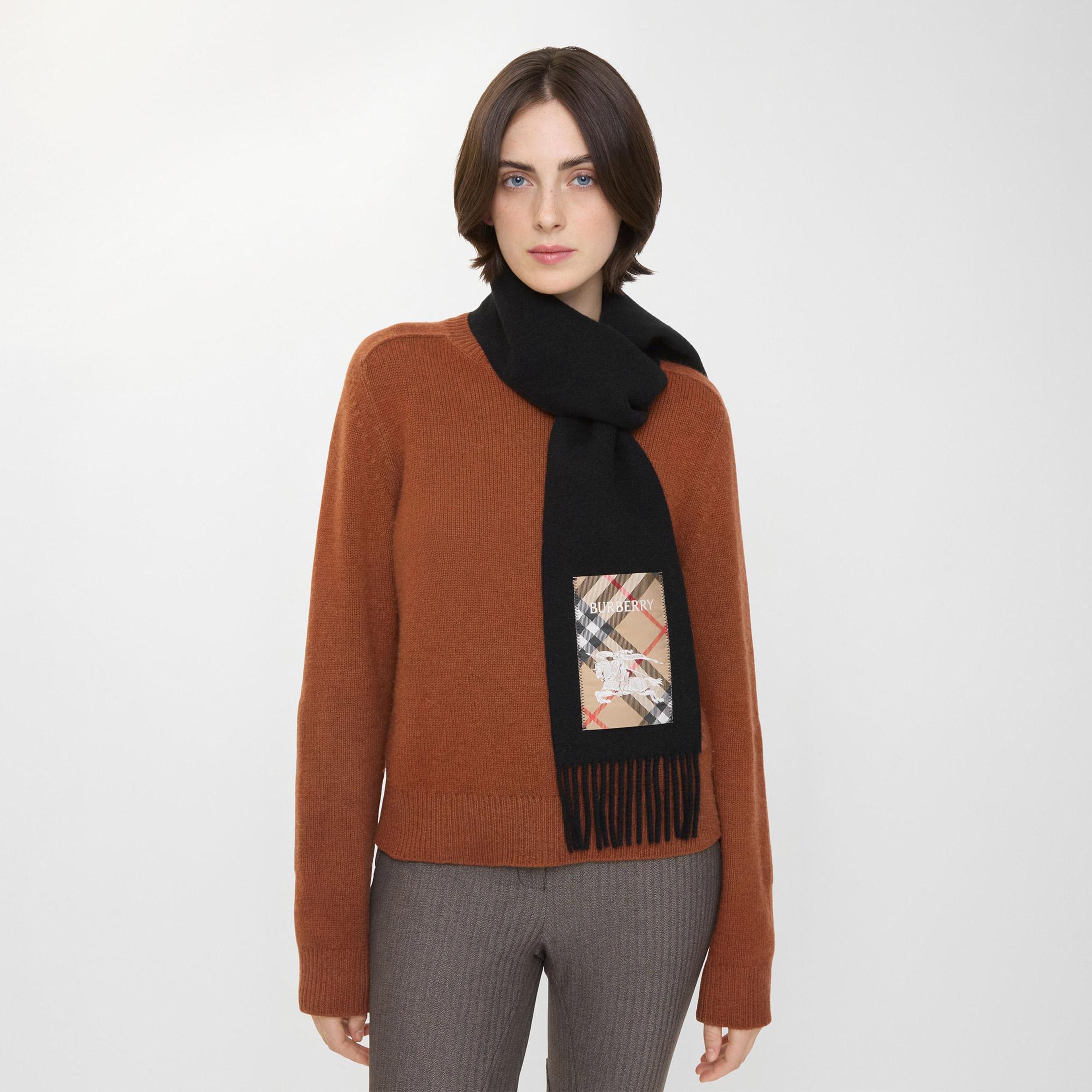 Burberry Solid Label Kadın Siyah Atkı